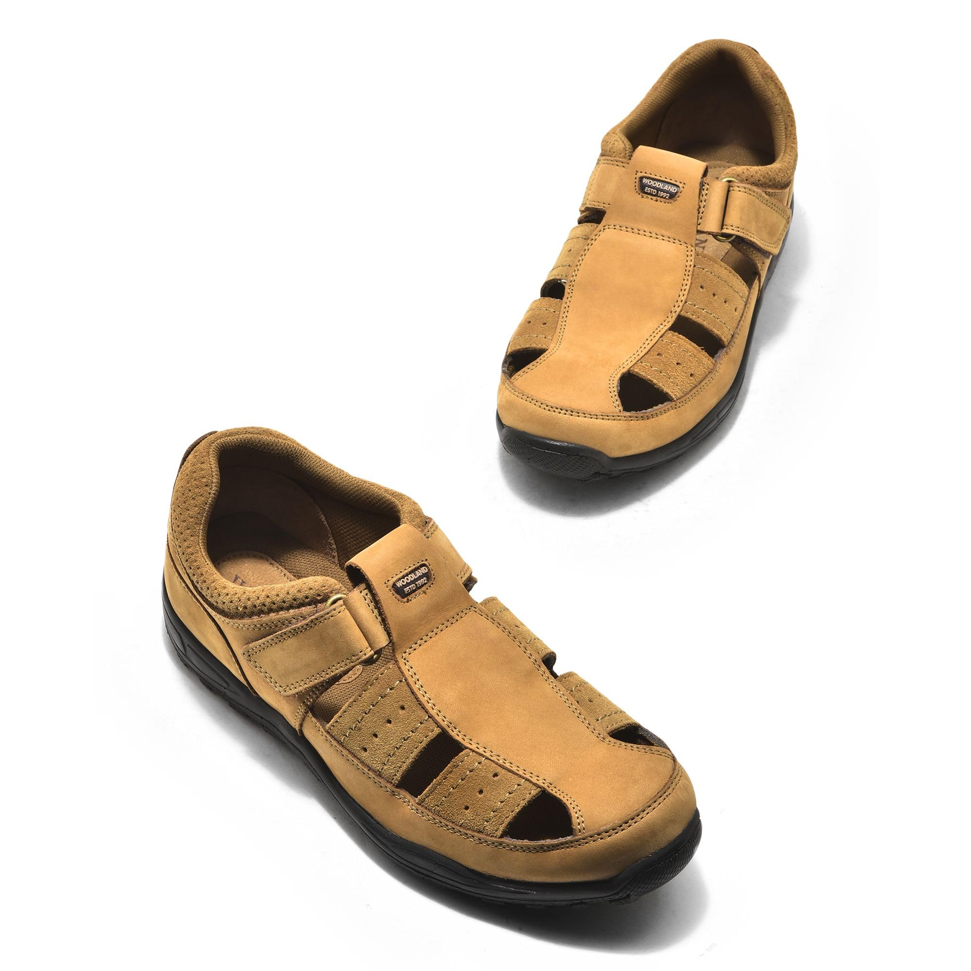 Woodland Men's Camel Leather Sandals - Image 2