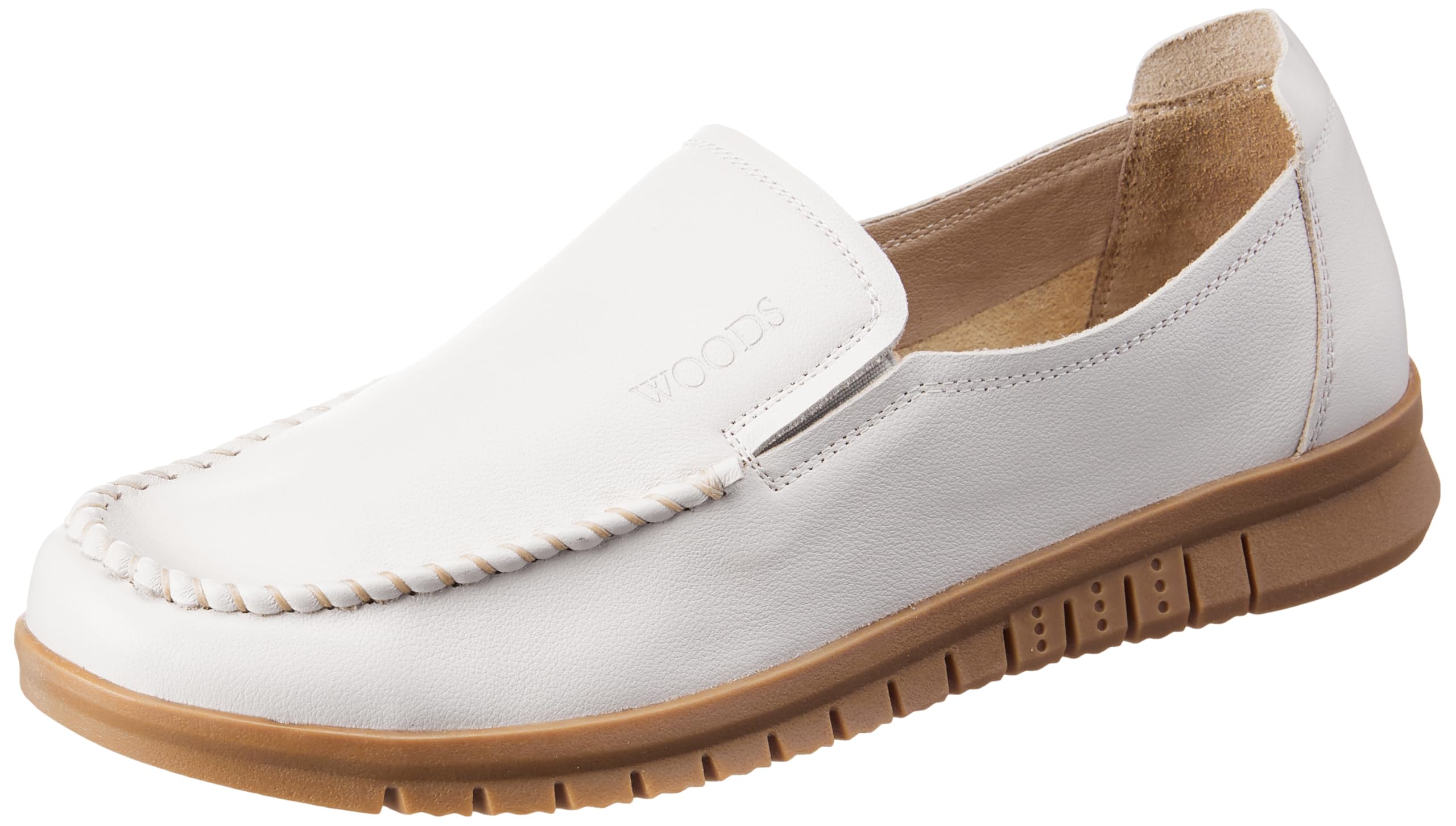 Woodland Women's White Leather Casual Shoes