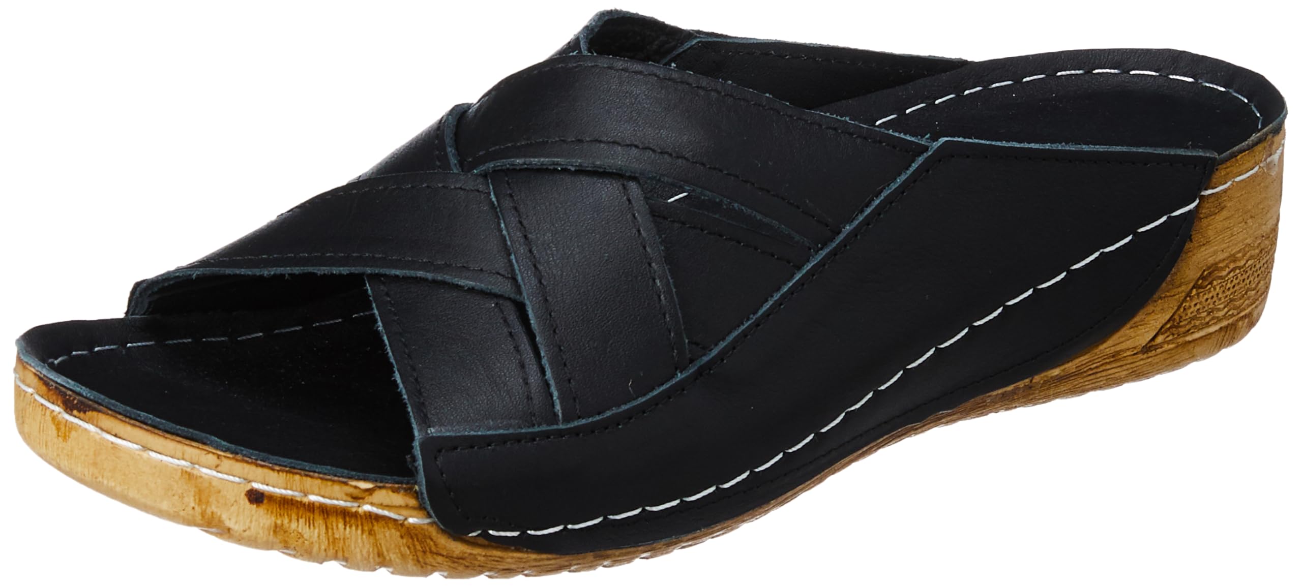 Woodland Women's Black Leather Slipper - Image 2