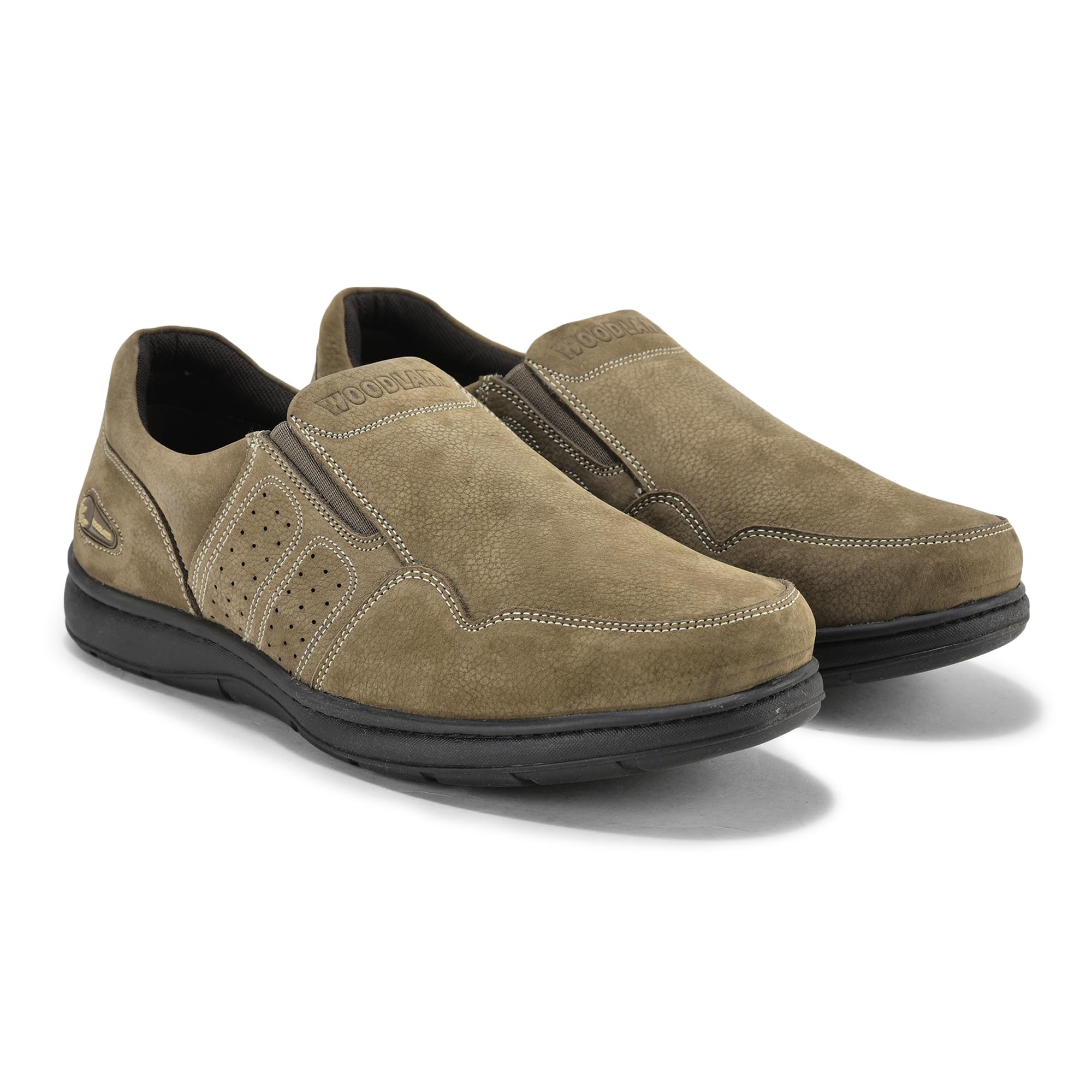 Woodland Men's Khaki Nubuk Casual Shoes - Image 2