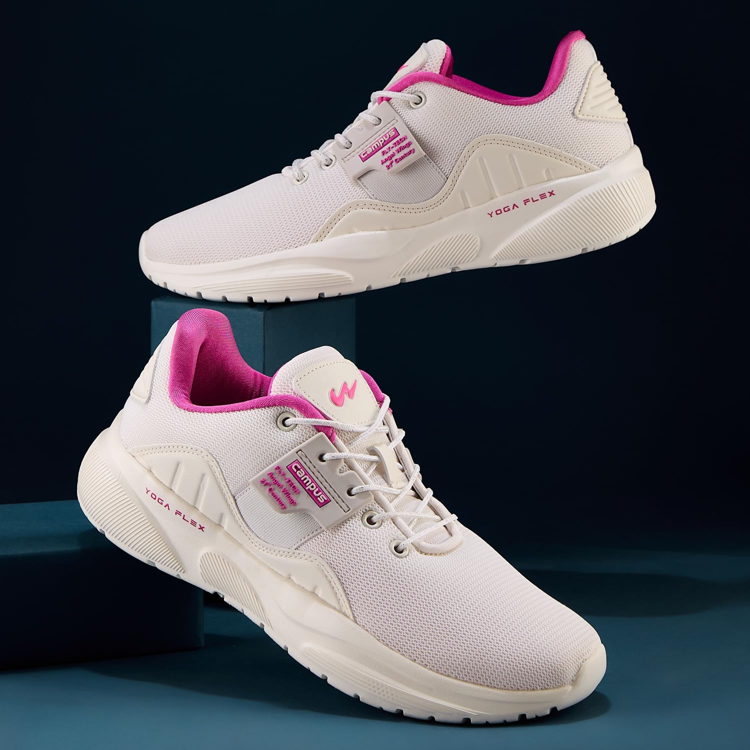 Claire Women's Running Shoes - WHT/Pink - Image 2