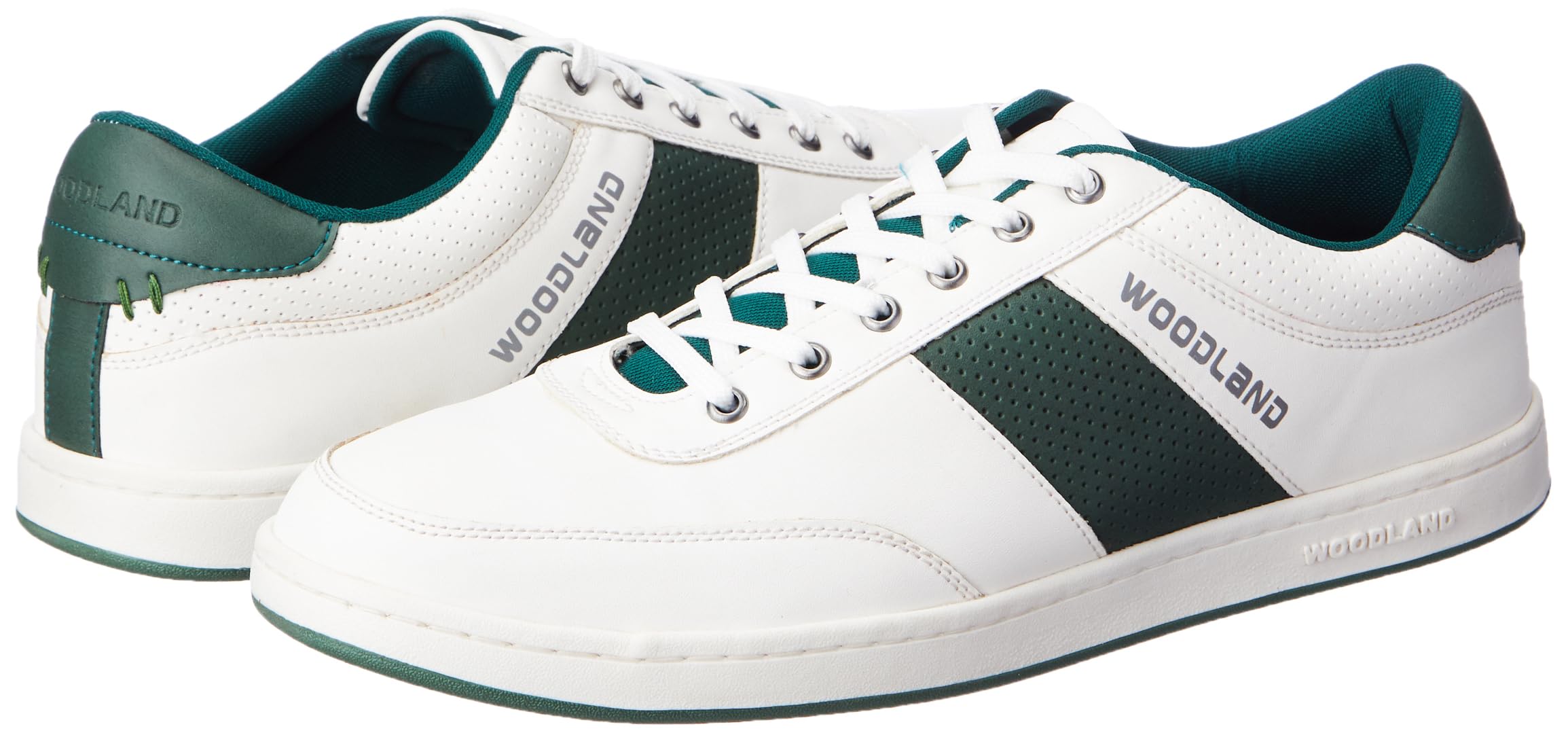 Woodland Men's White/Green PU Casual Shoes - Image 2