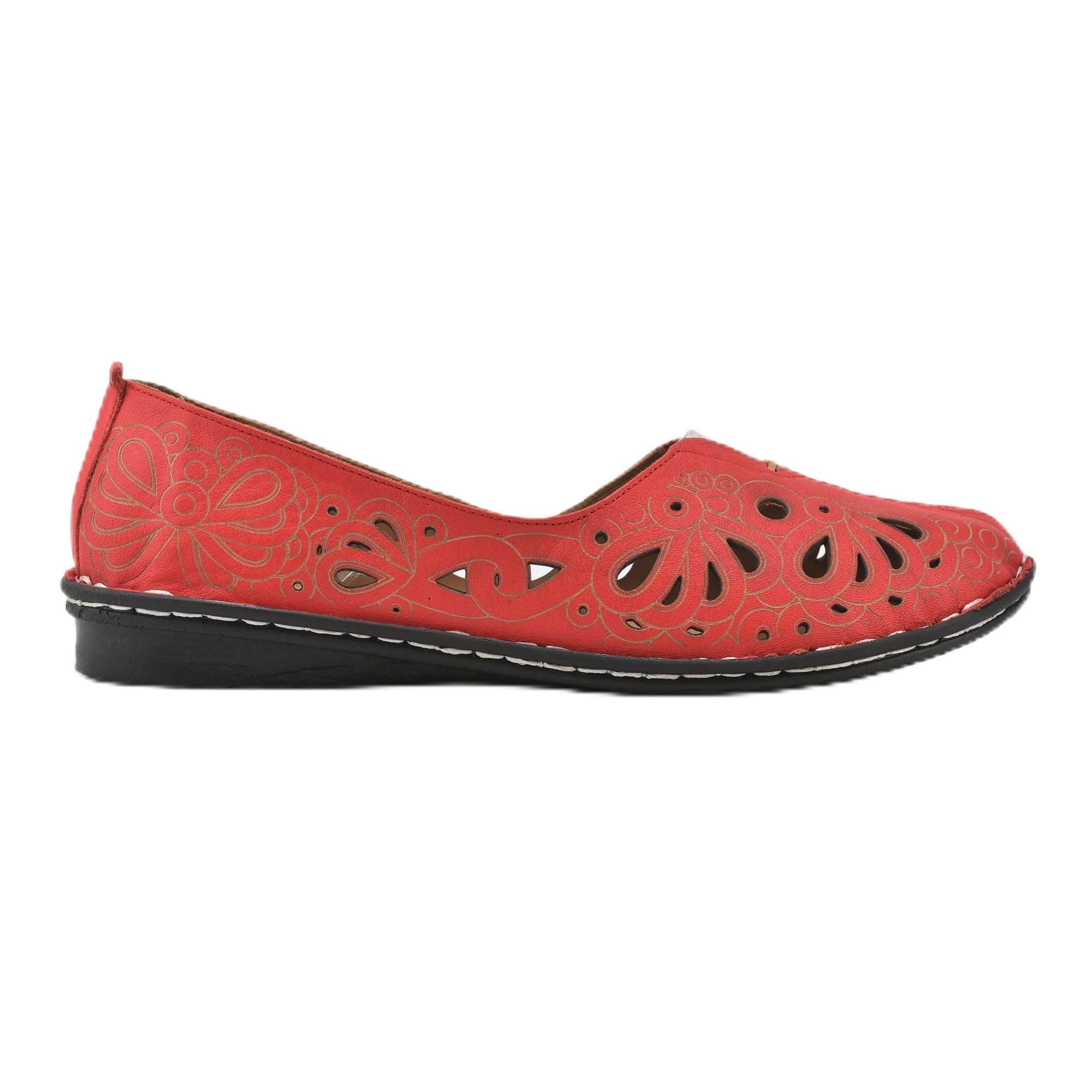 Woodland Women's Leather Loafers - Red