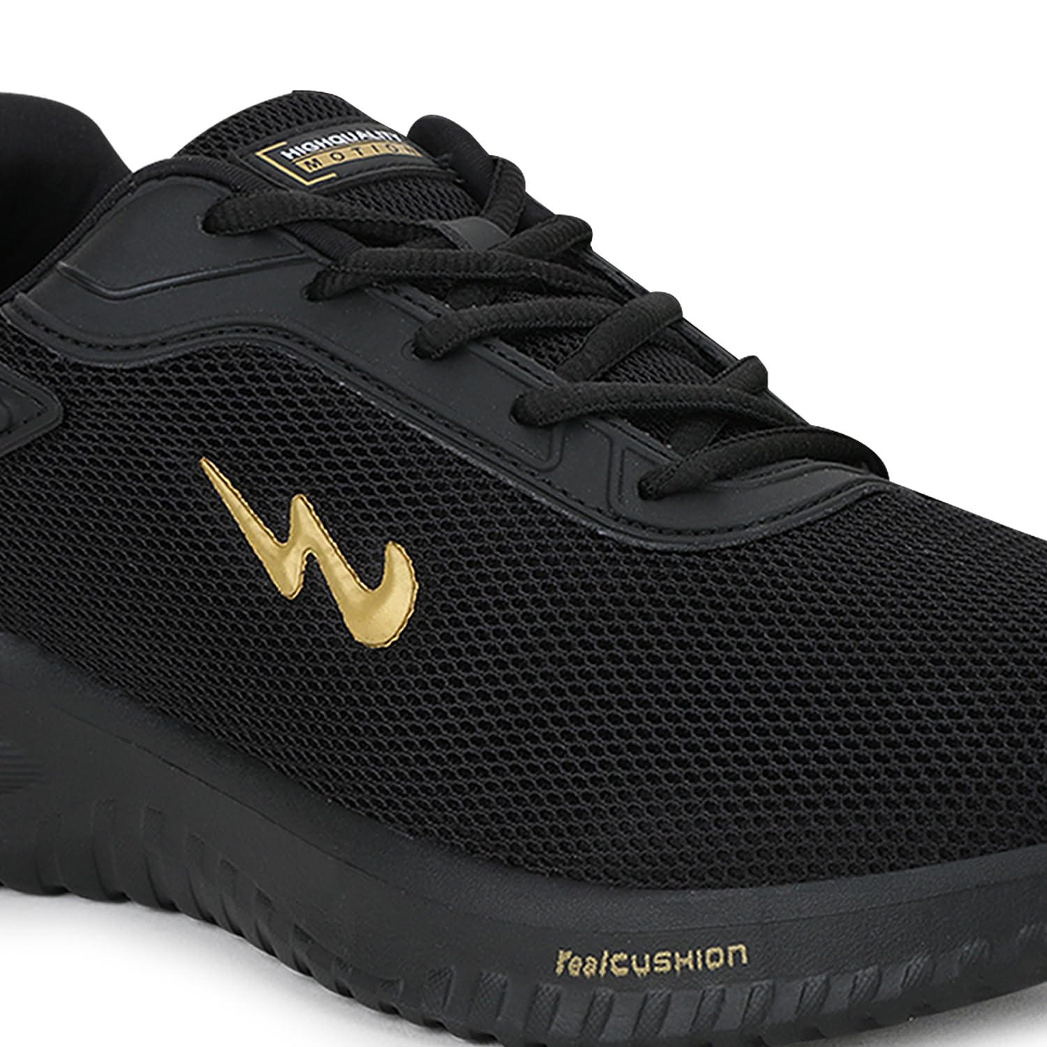 Campus Men's Wells Running Shoes - Black/Gold - Image 4