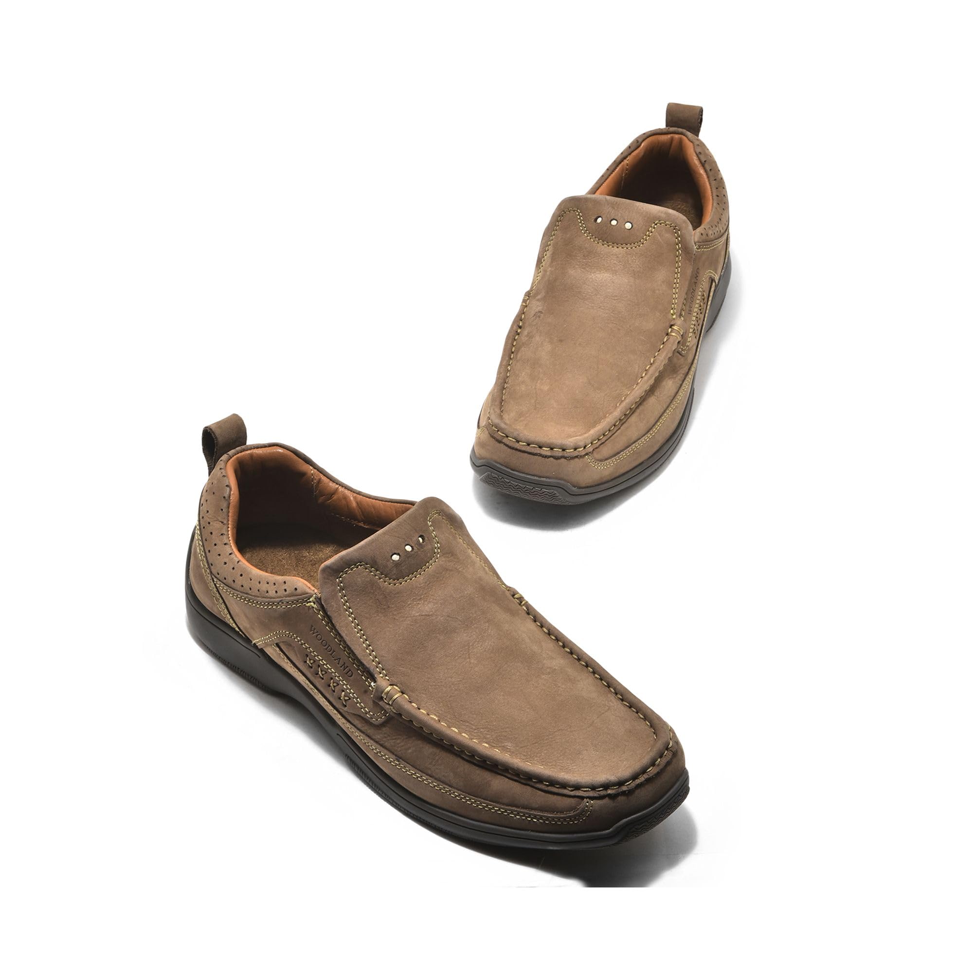 Woodland Men's Dubai Khaki Leather Sneaker - Image 3