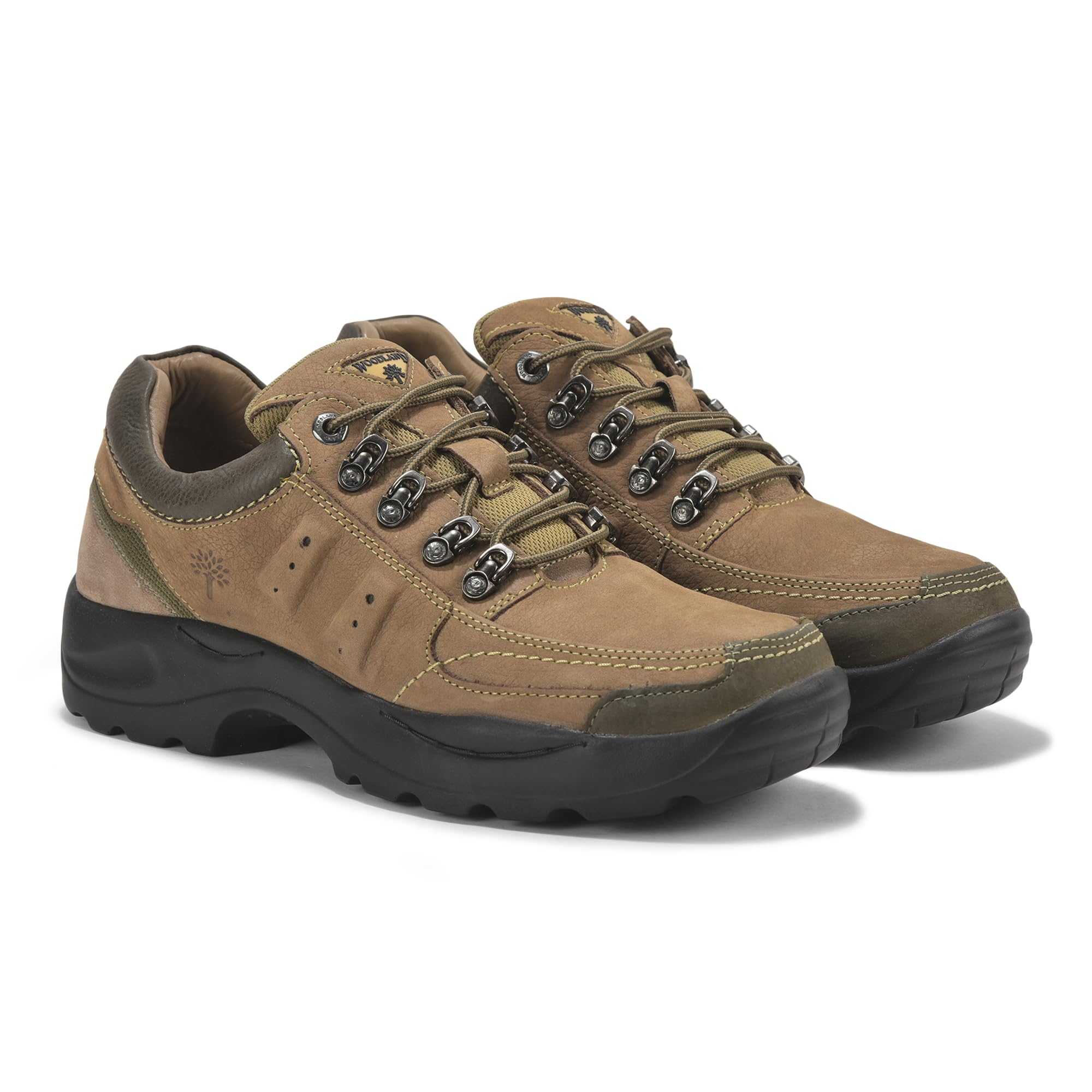 Woodland Men's Dubai Khaki Nubuk Casual Shoes - Image 2