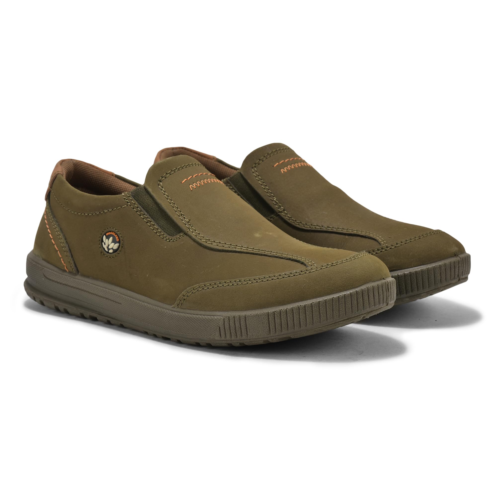 Woodland Men's Olive Green Nubuk Casual Shoes - Image 2
