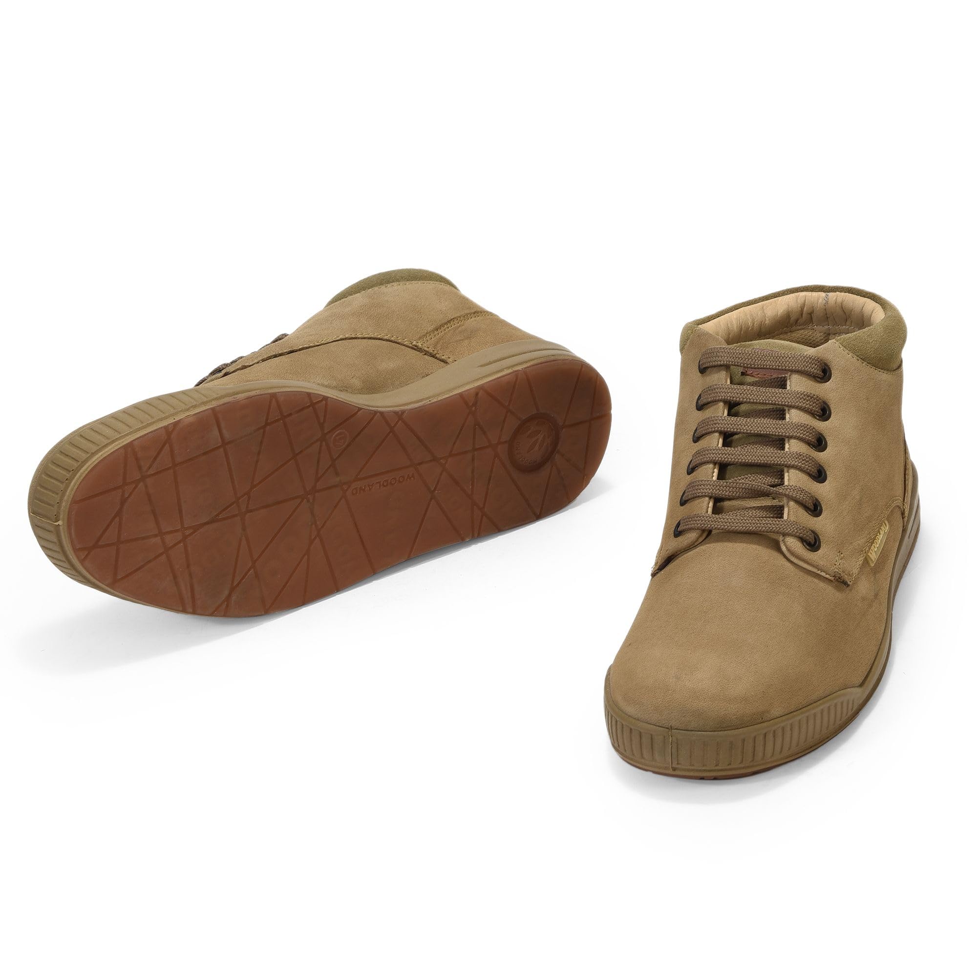 Woodland Men's Khaki Leather Espadrille Boot - Image 5