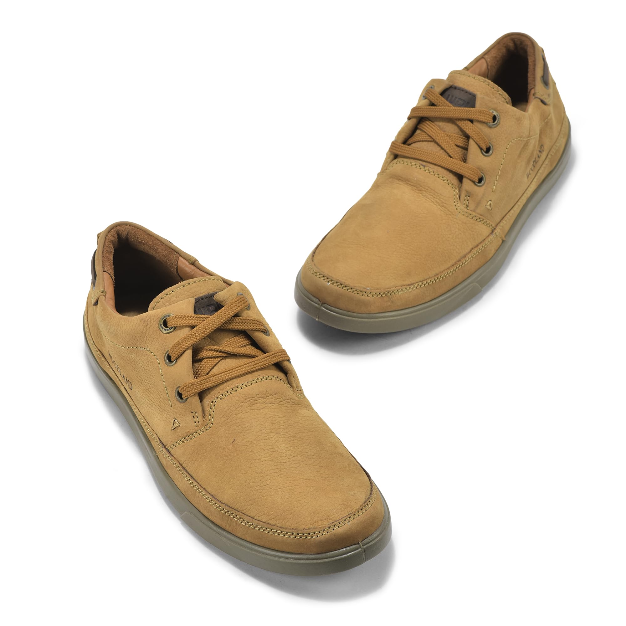 Woodland Men's Camel Leather Casual Shoes - Image 3