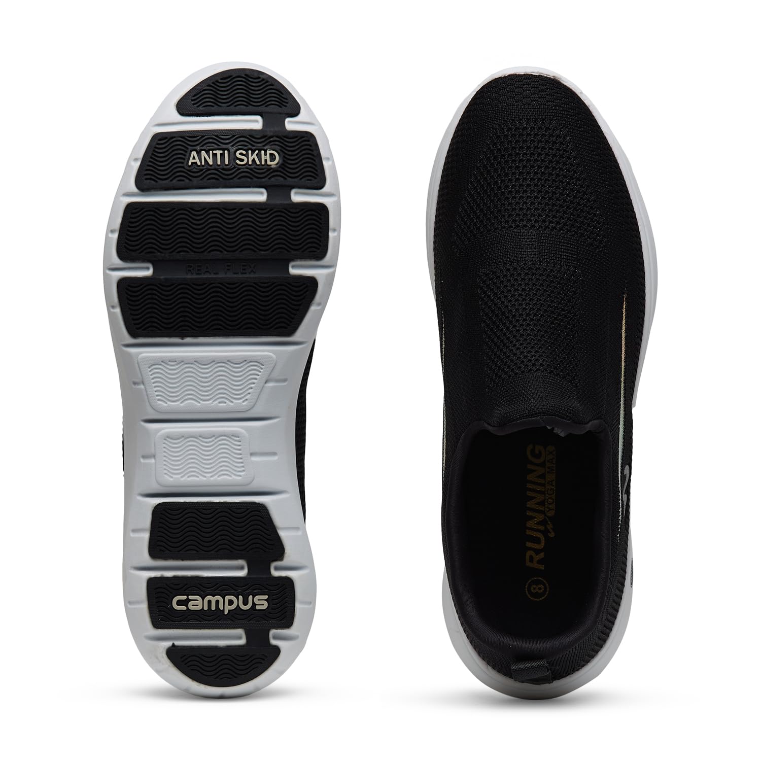 Campus Men's Draft Walking Shoes - Black - Image 5