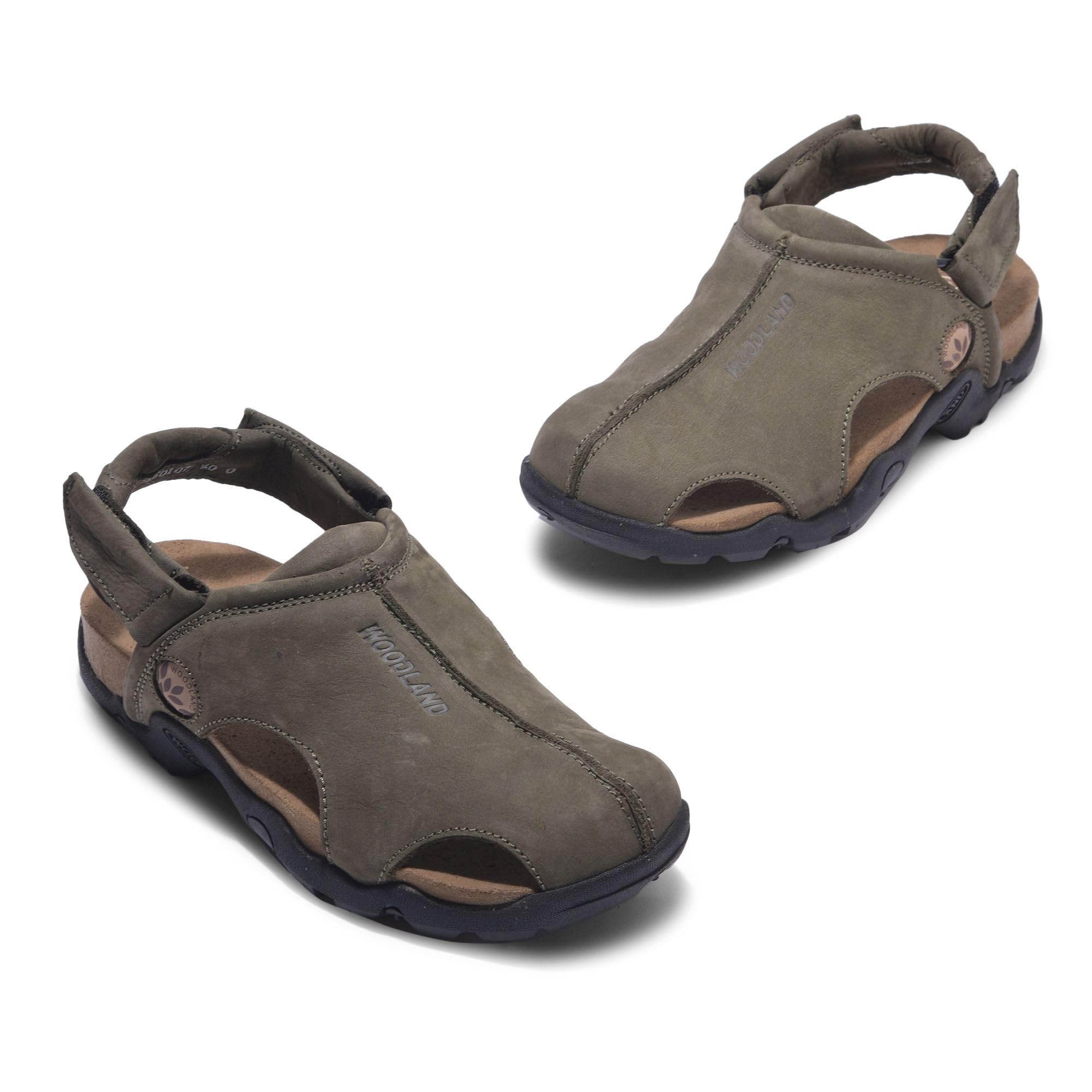 Woodland Men's Olive Green Leather Sandal - Image 2