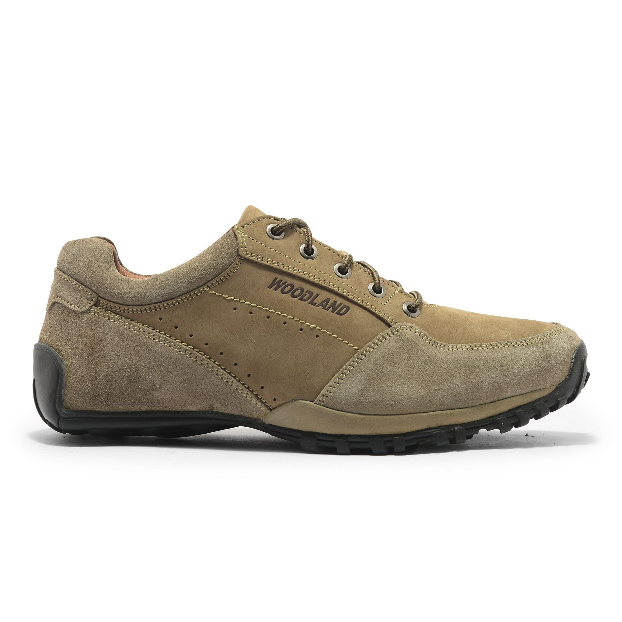 Woodland Men's Dubai Khaki Leather Sneaker - Image 2