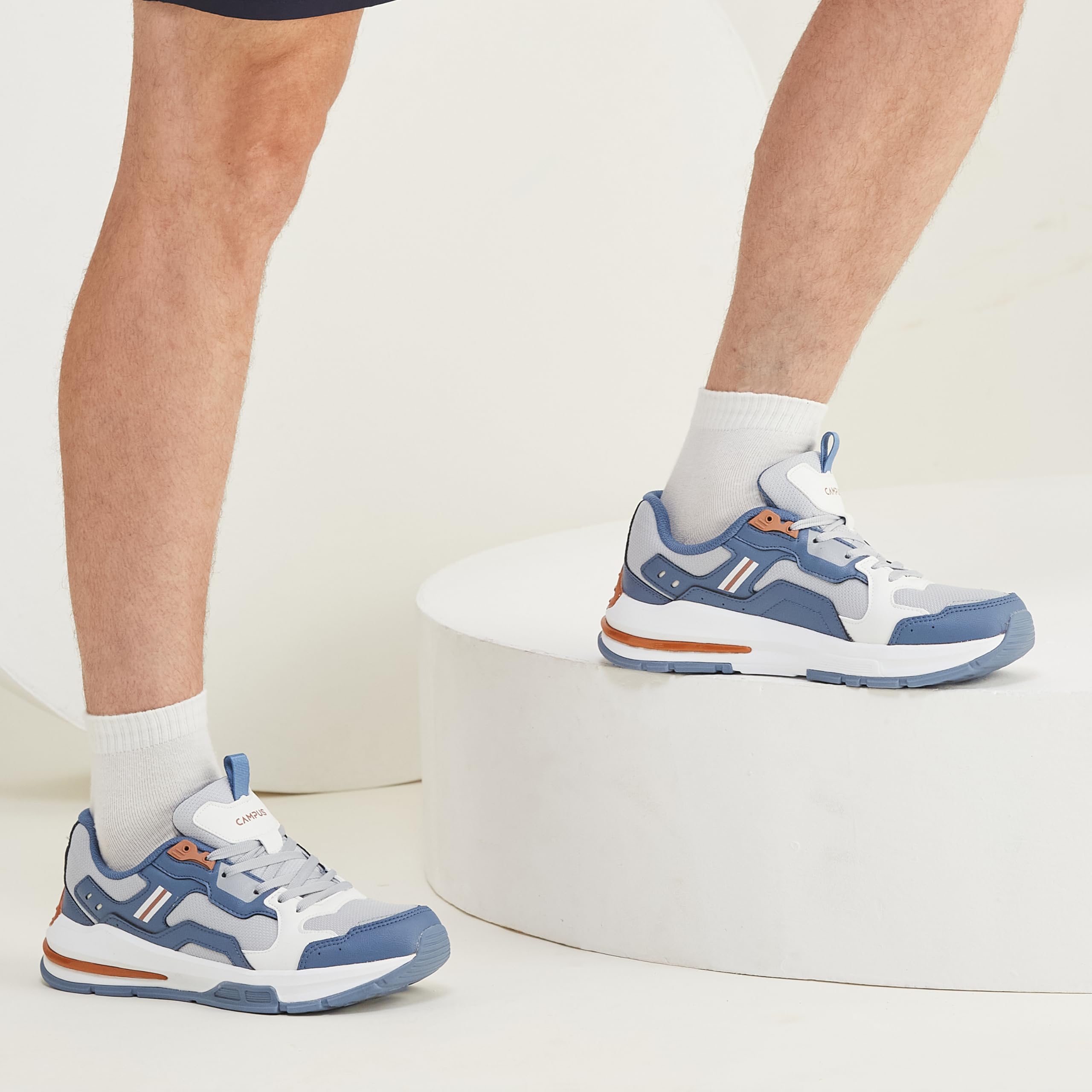 Campus Men's Harmony Sneakers - Light Grey Red Slate - Image 3