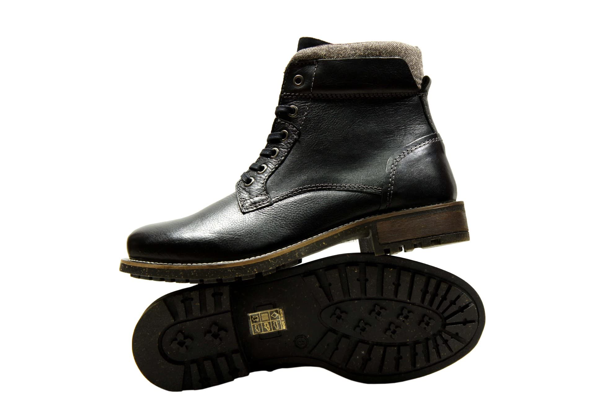 Hx London Leather Men's High Top Lace-Up Boot - Black - Image 2