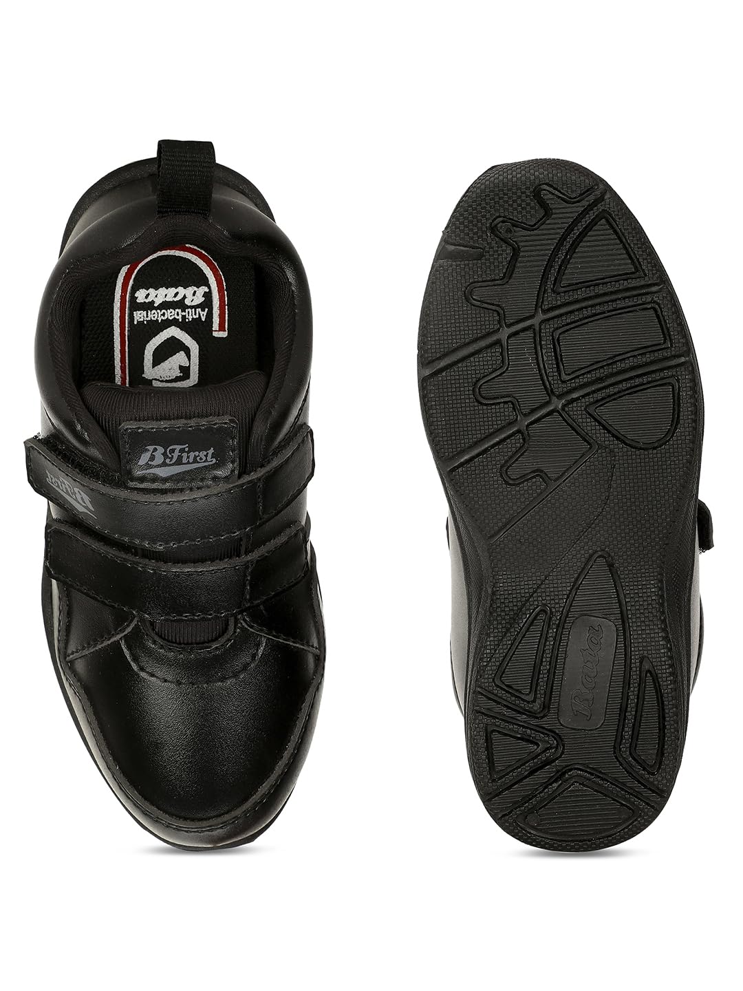 Bata Unisex Black Velcro School Shoes - Image 5