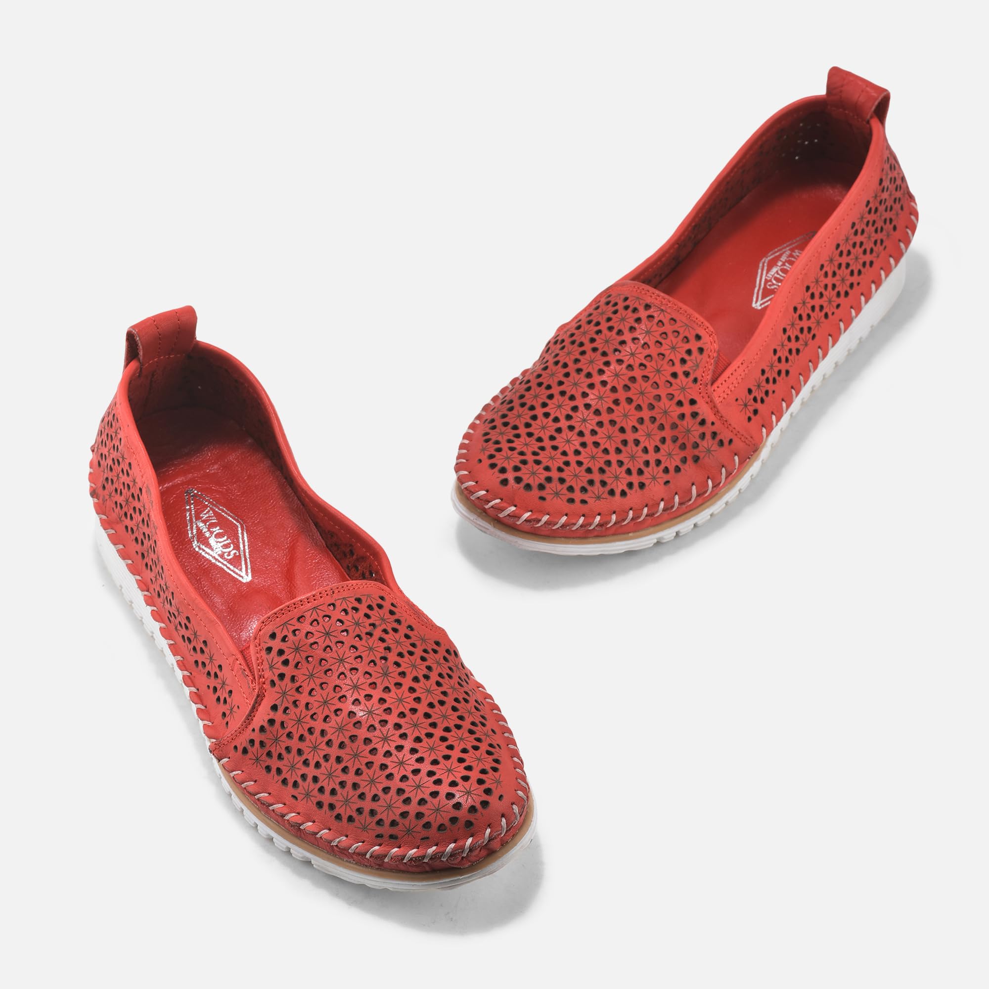 Woodland Women's Red Leather Loafers - Image 2