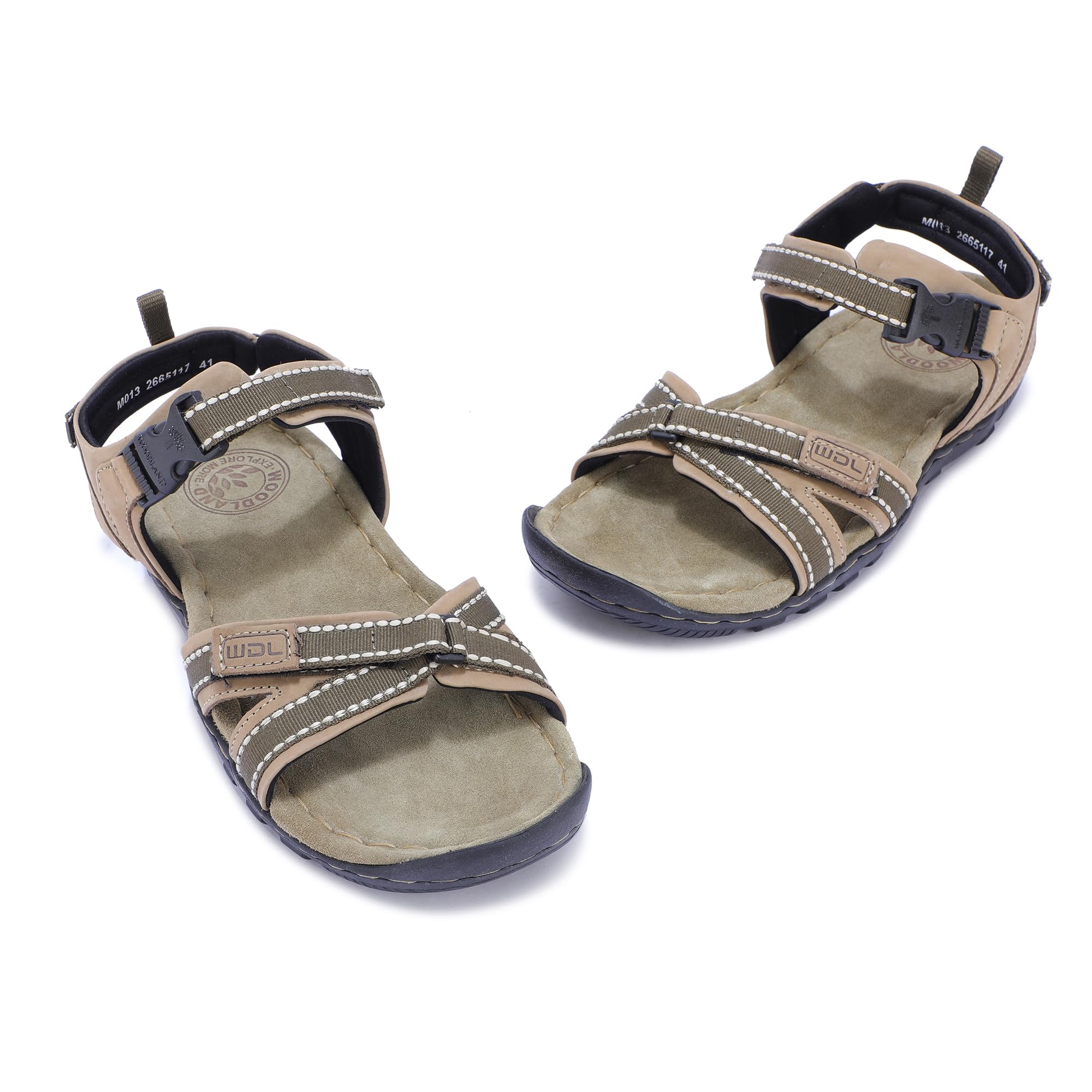 Woodland Men's Khaki Leather Sandals - Image 3
