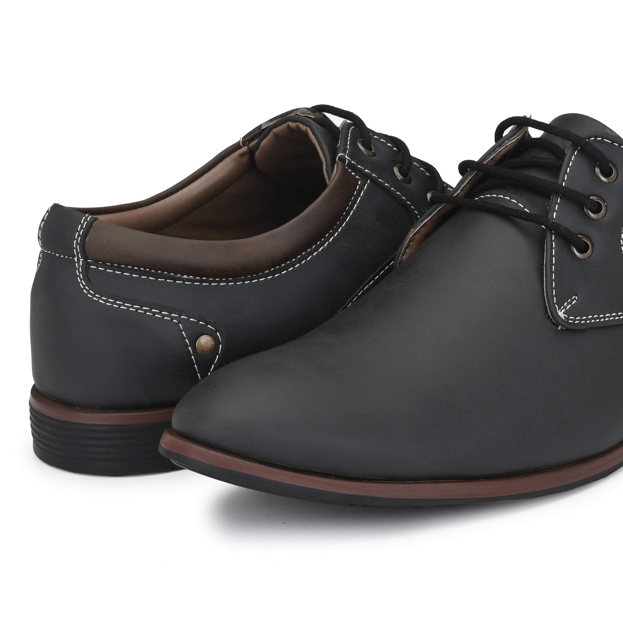 Centrino Black Derby Formal Shoes for Men - Image 3