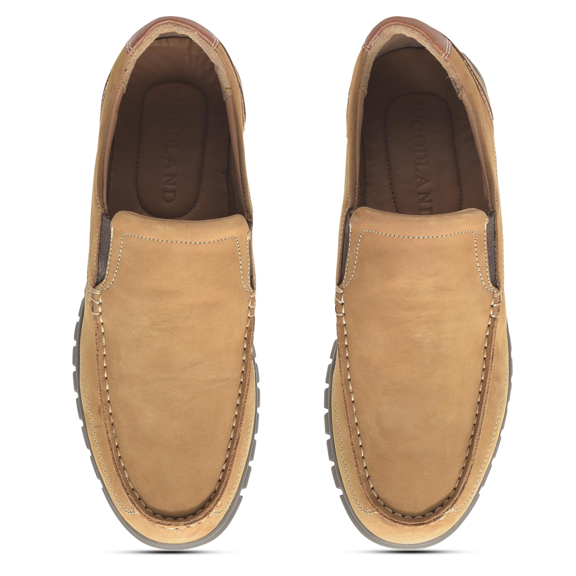 Woodland Men's Camel Leather Loafers - Image 5