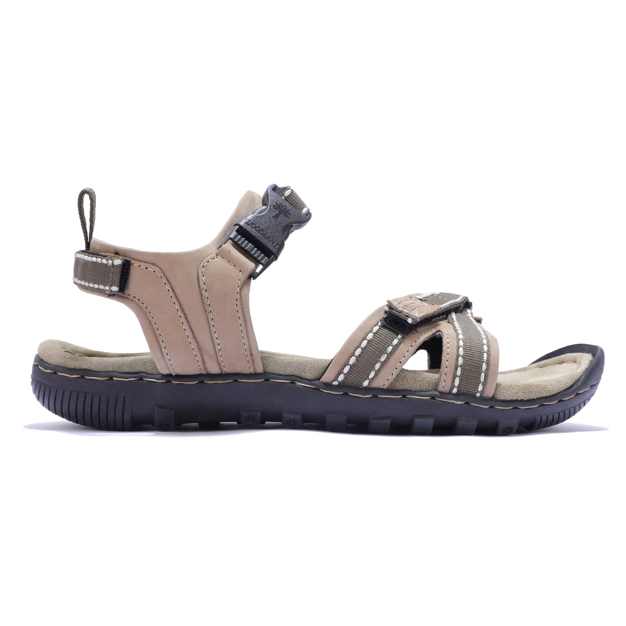 Woodland Men's Khaki Leather Sandals