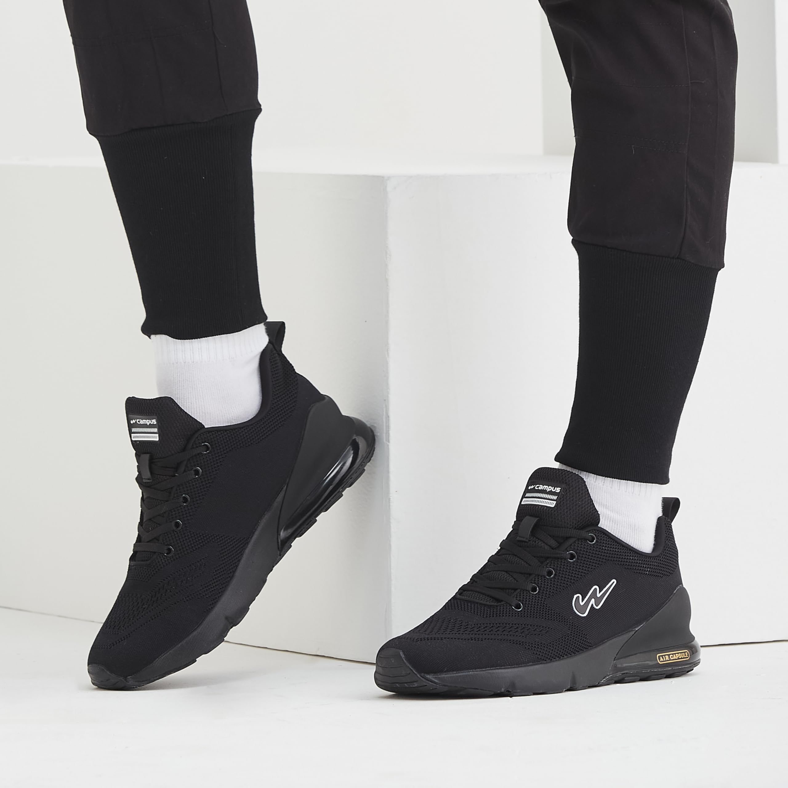 Campus North Plus Running Shoes for Men - Black - Image 3