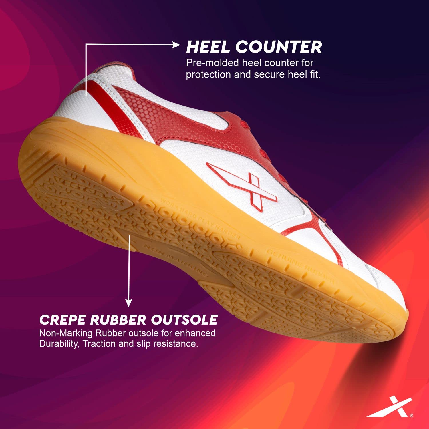 Vector X Ranger Court Shoes - White Red - Image 4