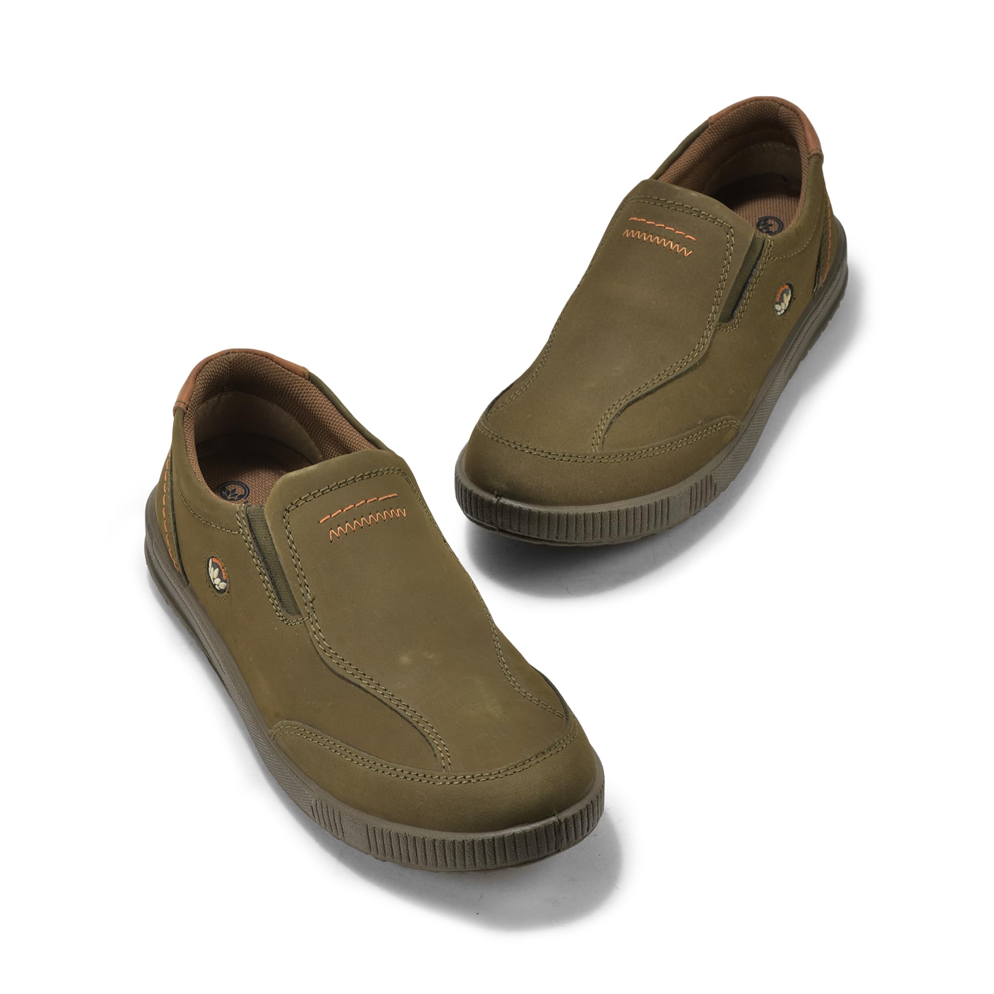Woodland Men's Olive Green Nubuk Casual Shoes - Image 4