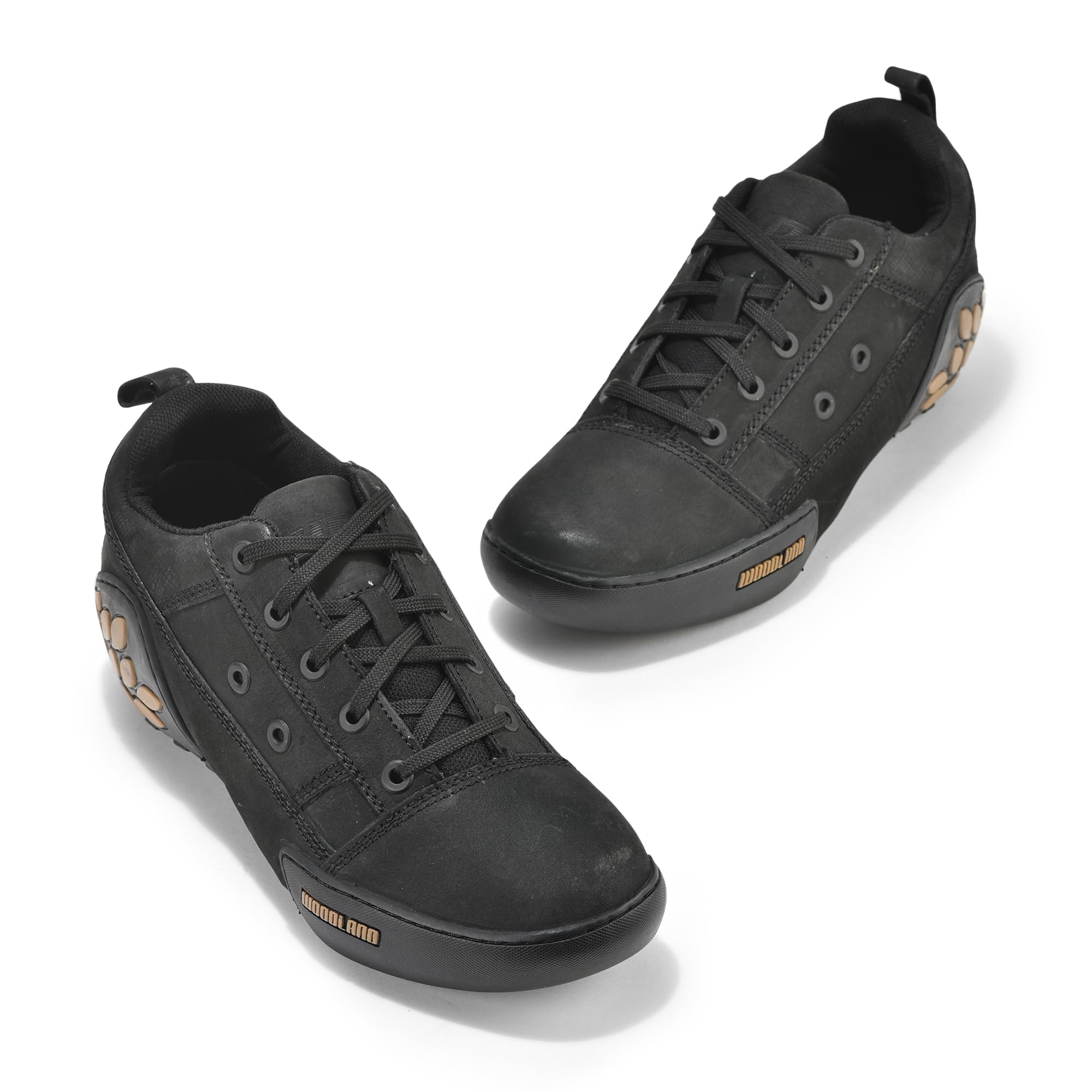 Woodland Men's Black Nubuk Casual Shoes - Image 5