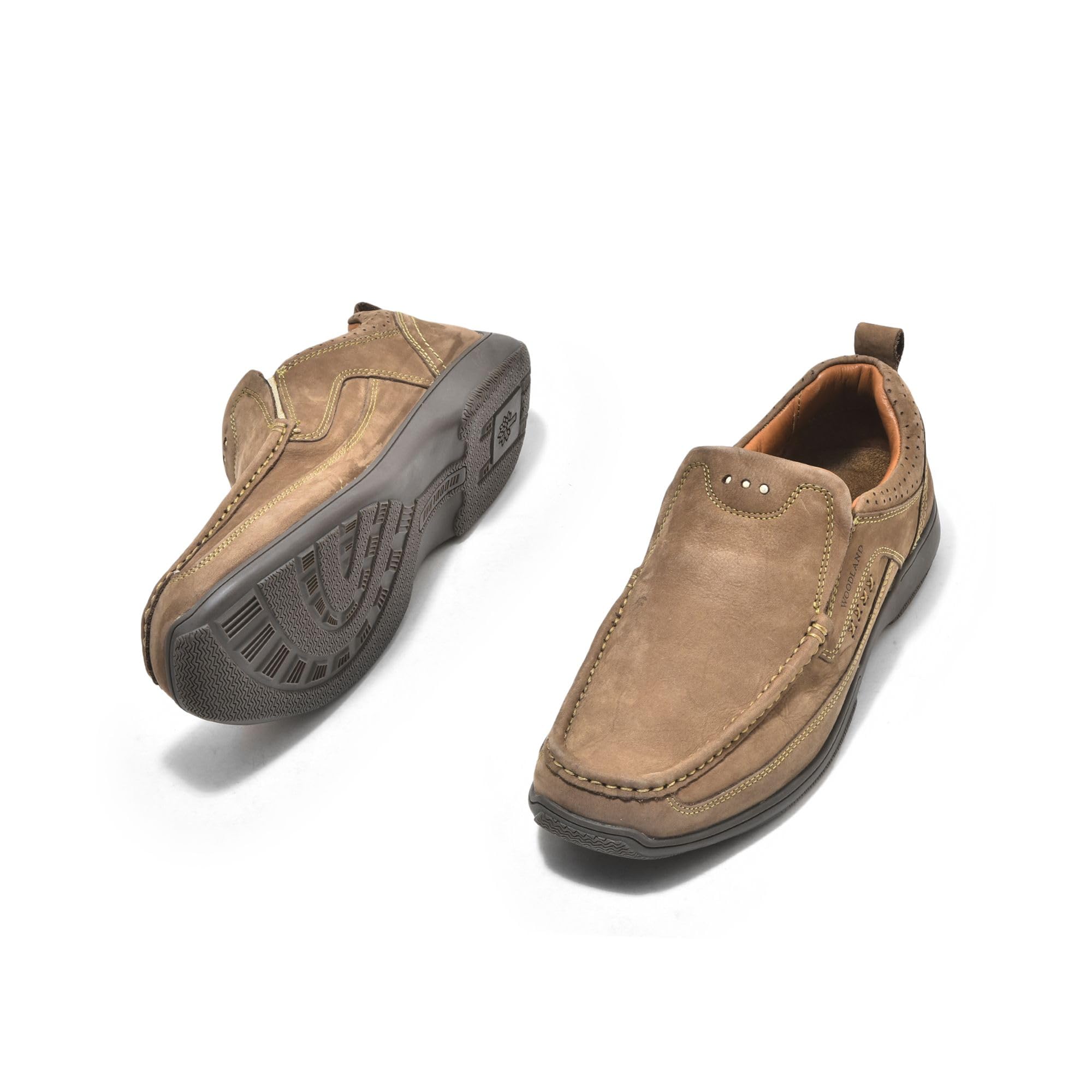 Woodland Men's Dubai Khaki Leather Sneaker - Image 5