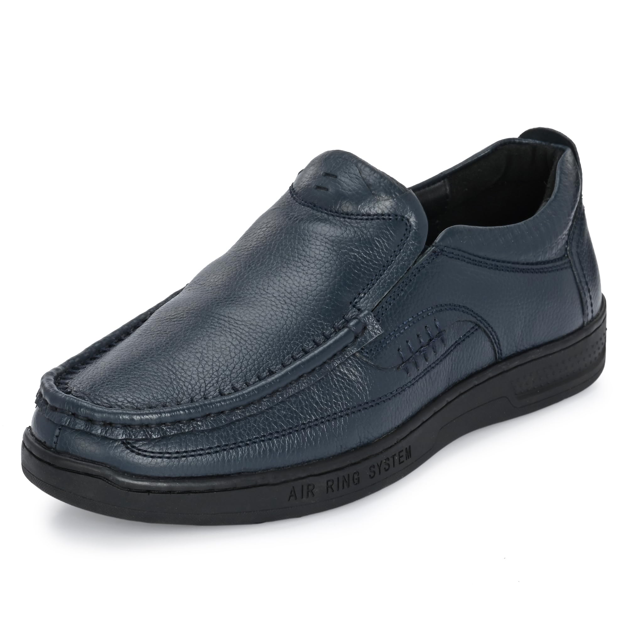 Leather Slip-On Formal Shoes for Men - Blue