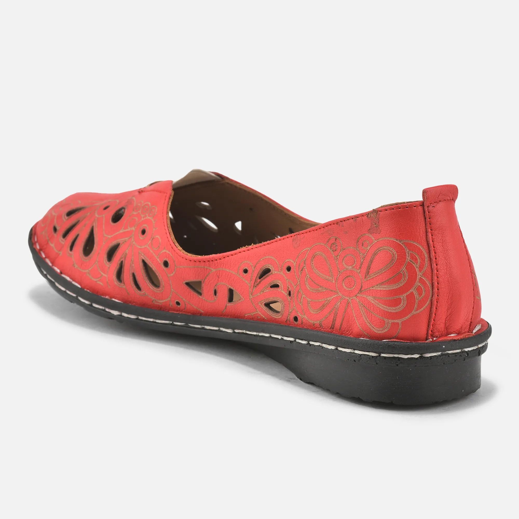 Woodland Women's Leather Loafers - Red - Image 5