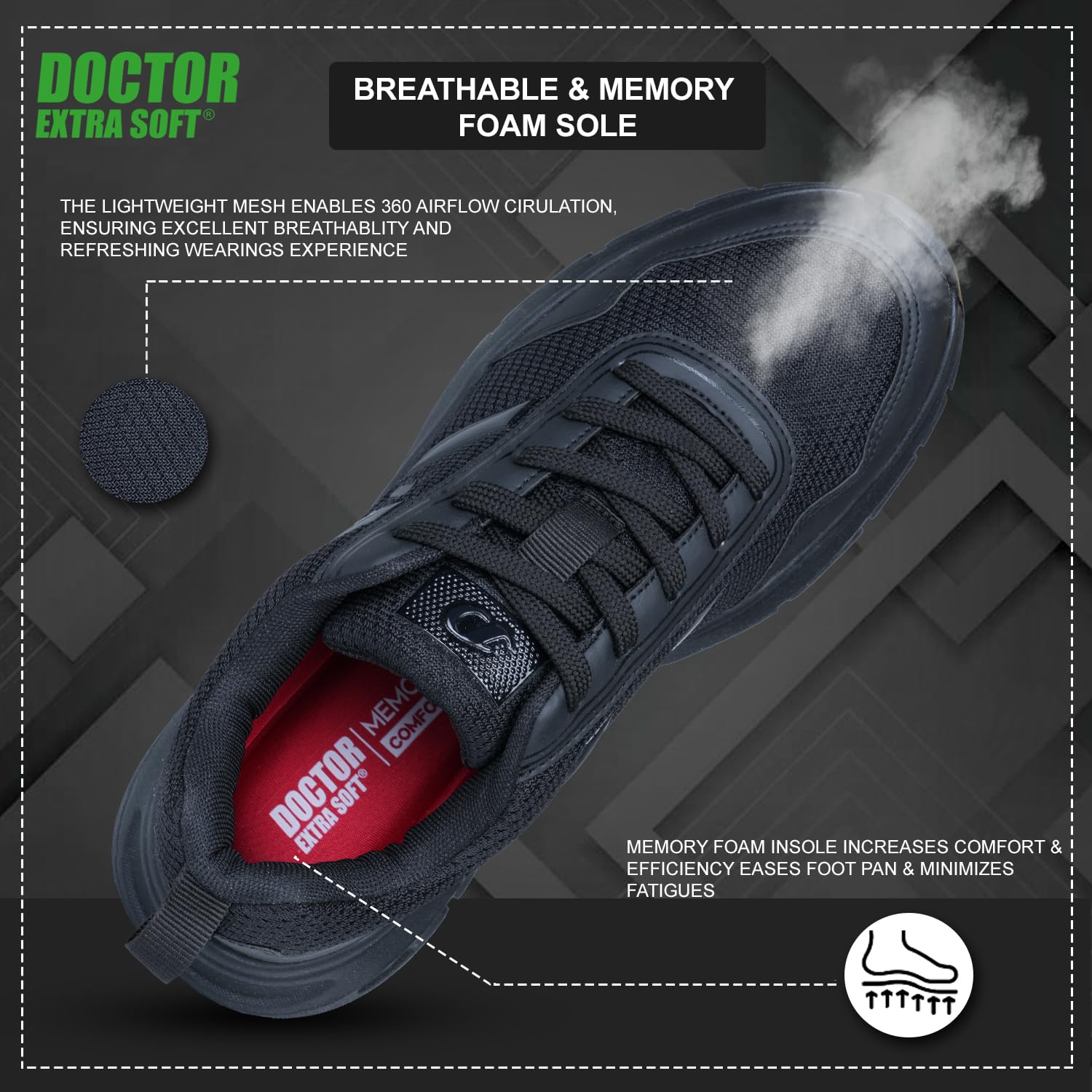 DOCTOR Men's Lace-up Sports Running Shoes - Image 3
