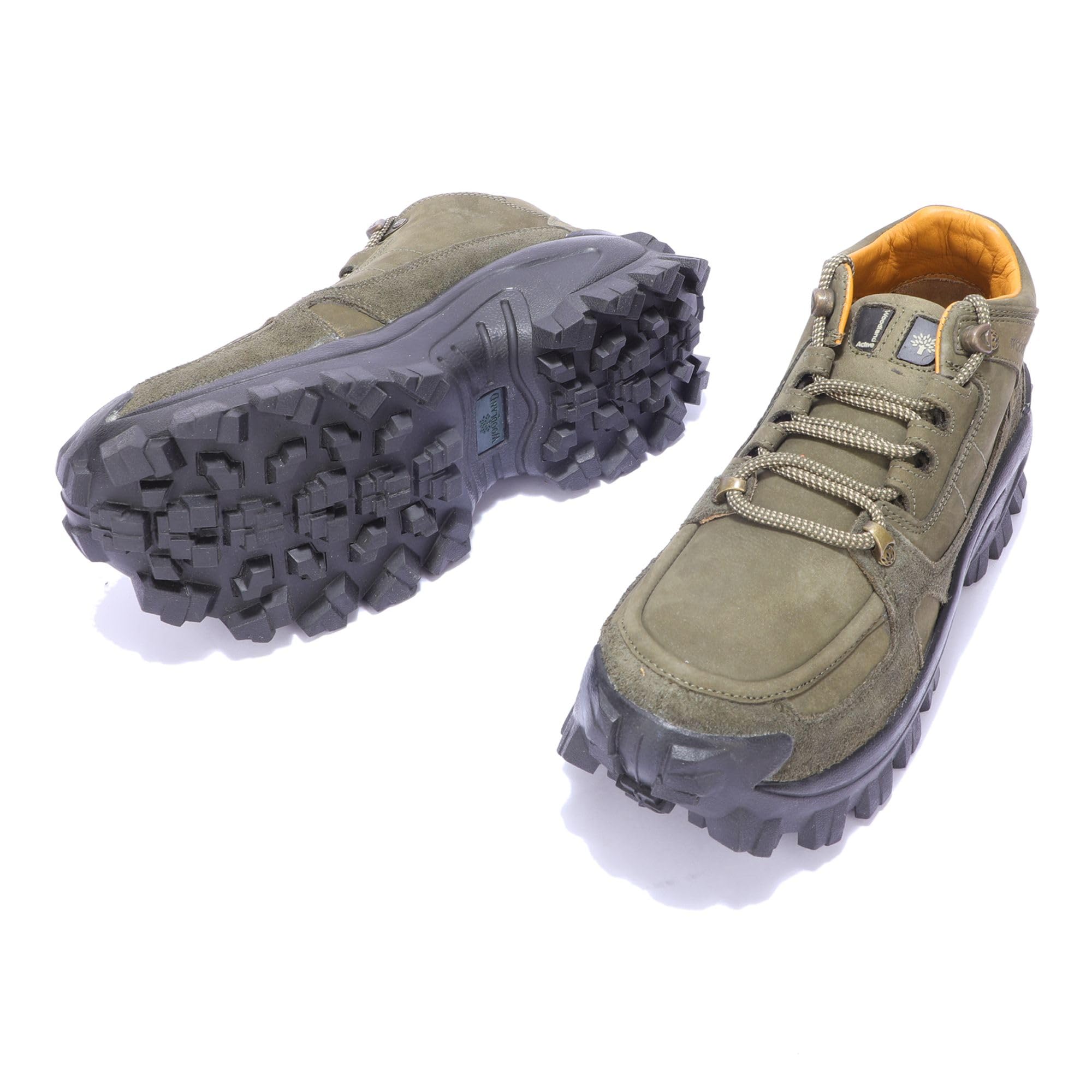 Woodland Men's Olive Leather Sneakers - Image 5