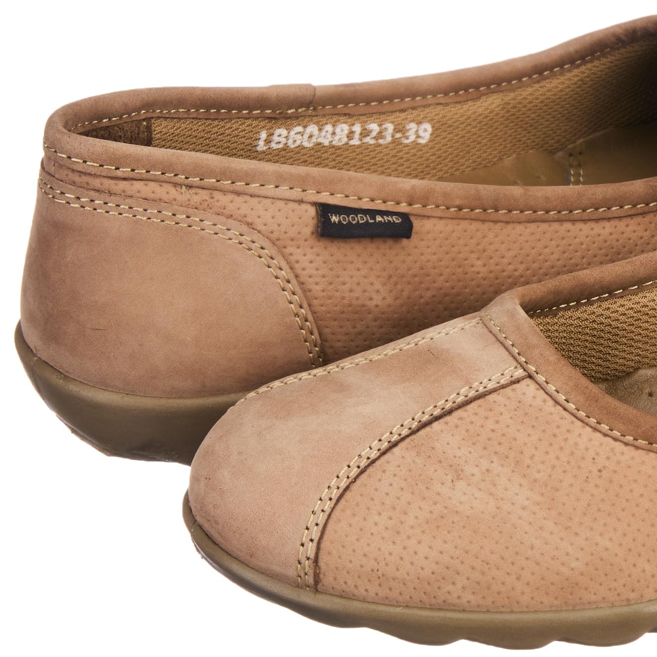 Woodland Women's Khaki Nubuk Ballet Flats - Image 2