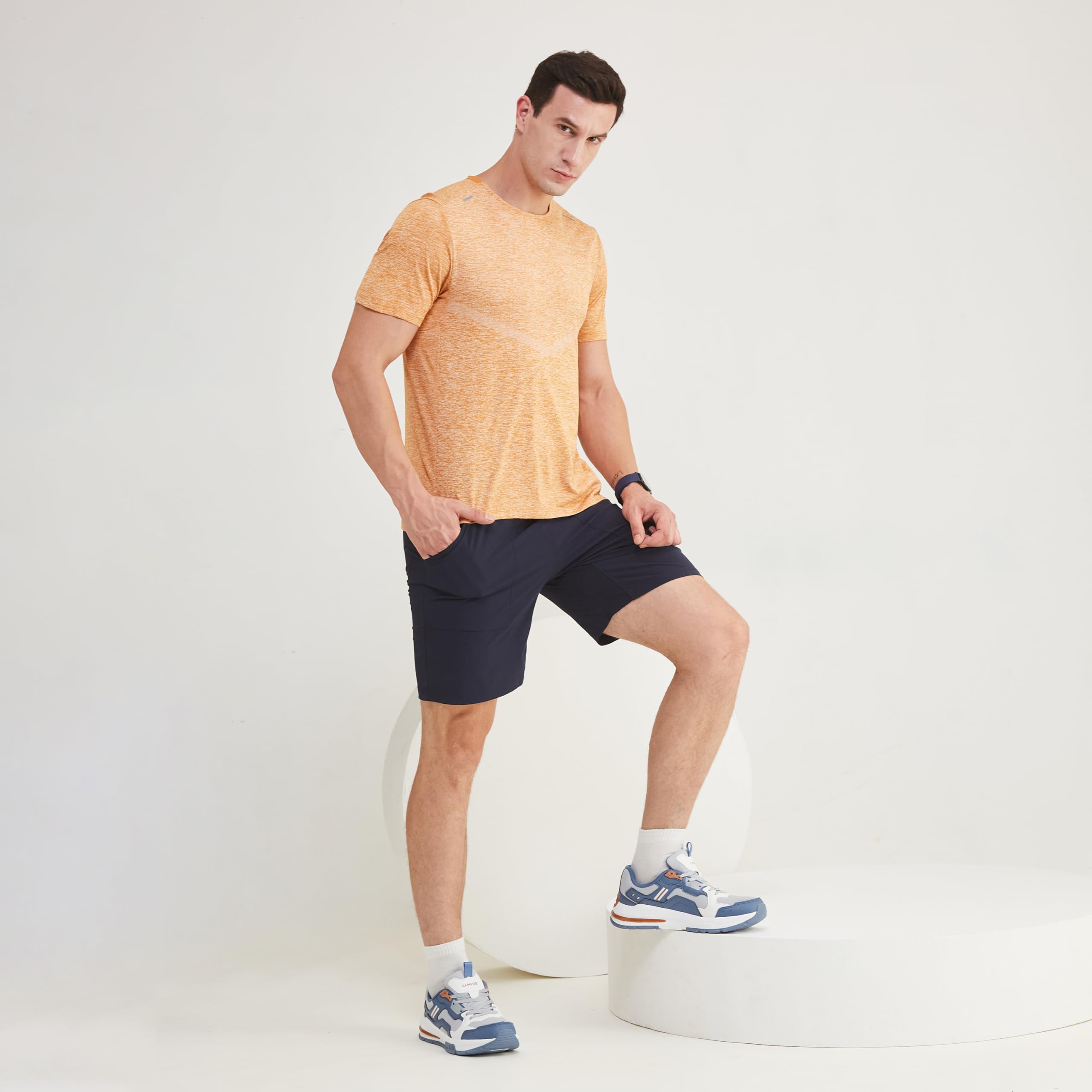 Campus Men's Harmony Sneakers - Light Grey Red Slate - Image 2