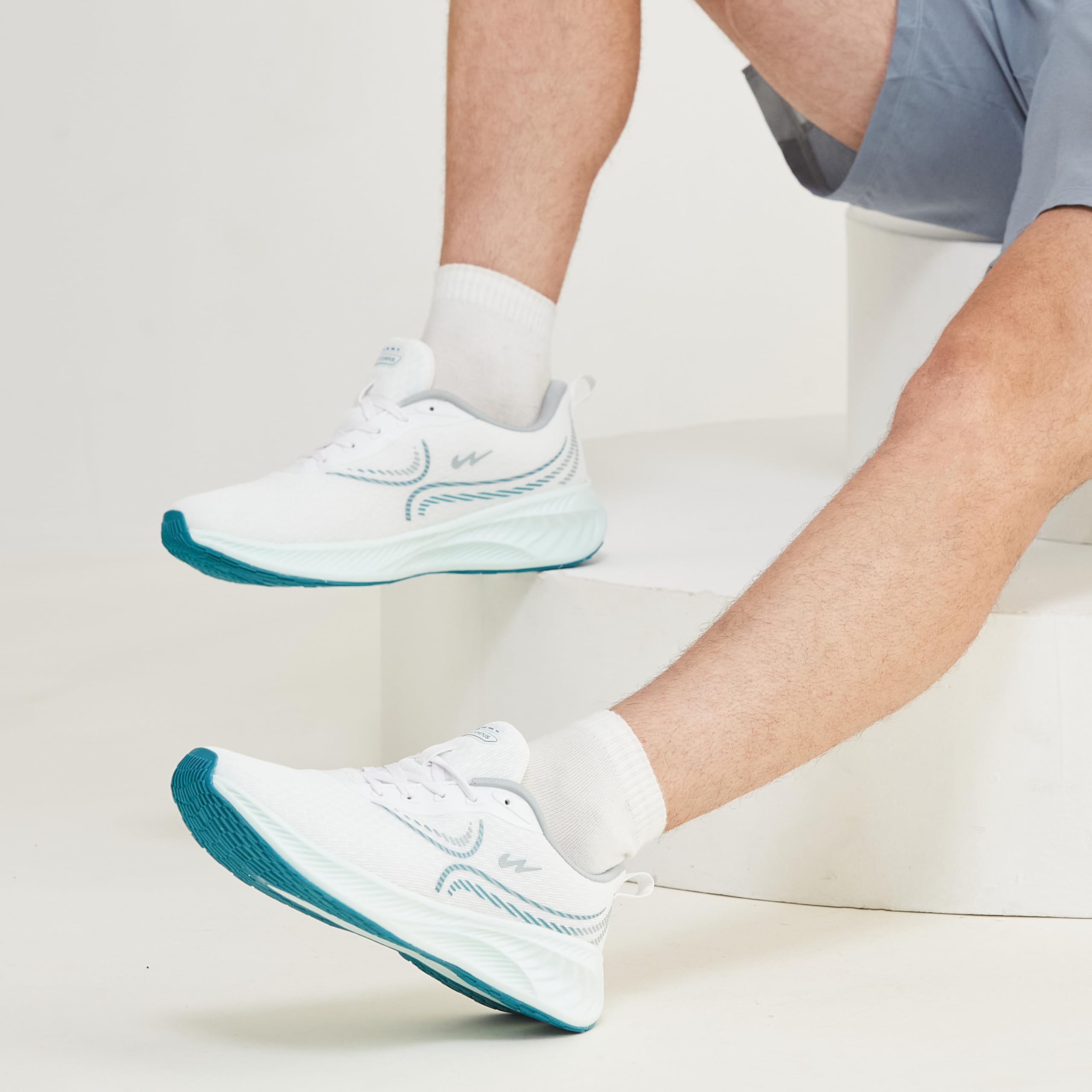 Campus Men's SLAKE Running Shoes - WHT/L.Gry - Image 3