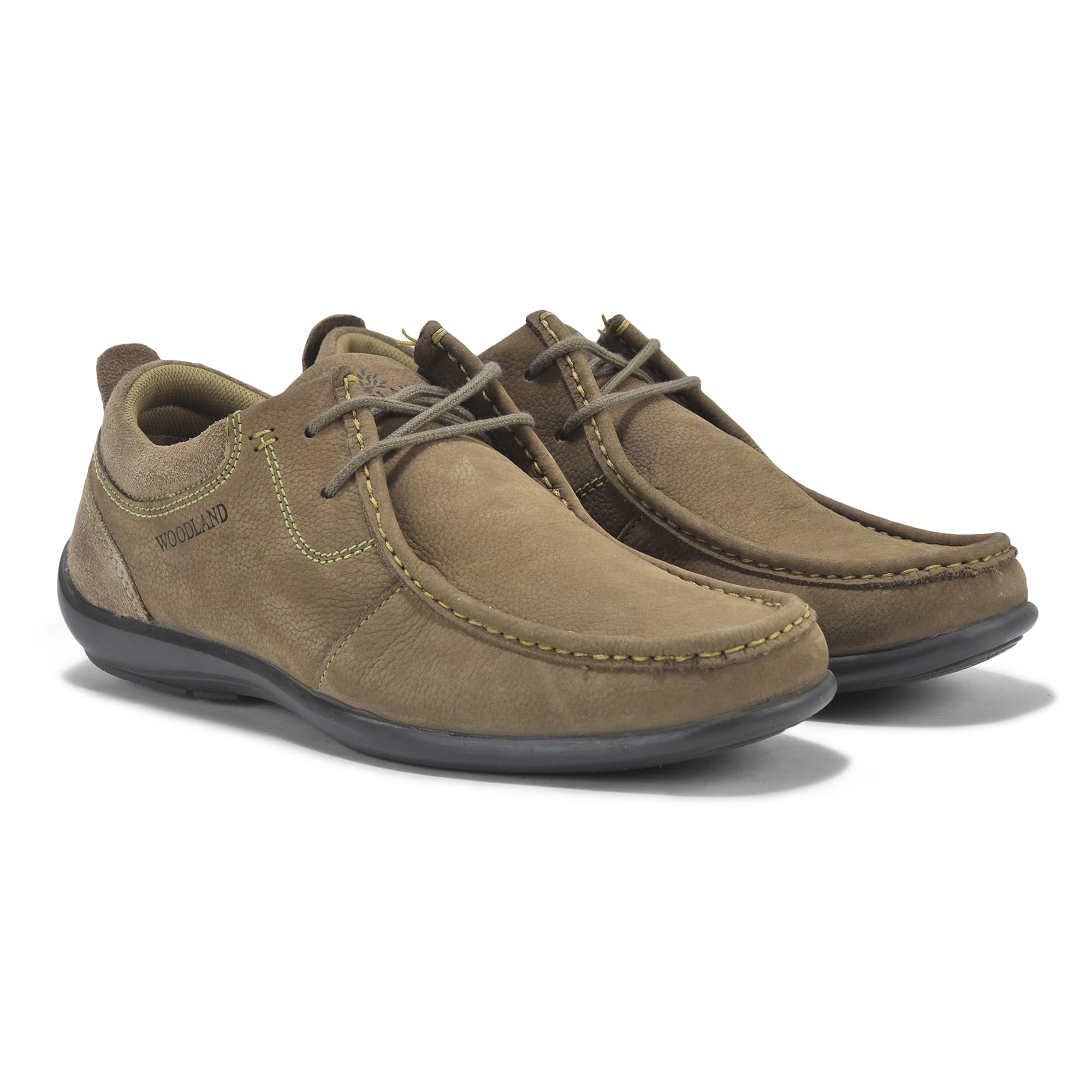 Woodland Men's Dubai Khaki Nubuk Casual Shoes - Image 2