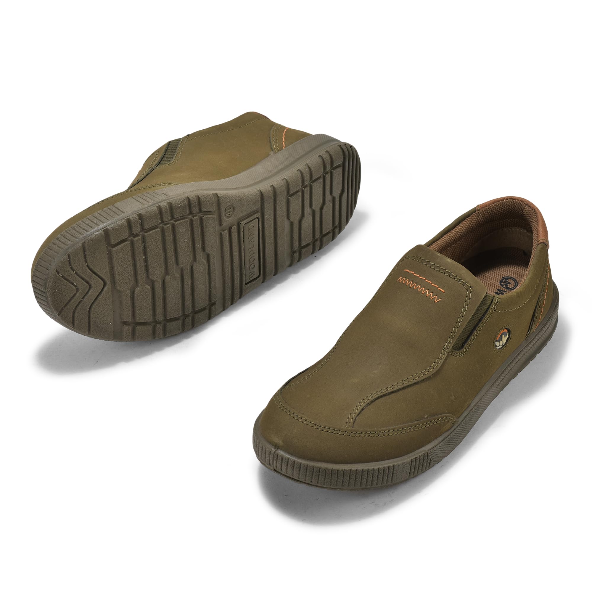 Woodland Men's Olive Green Nubuk Casual Shoes - Image 5