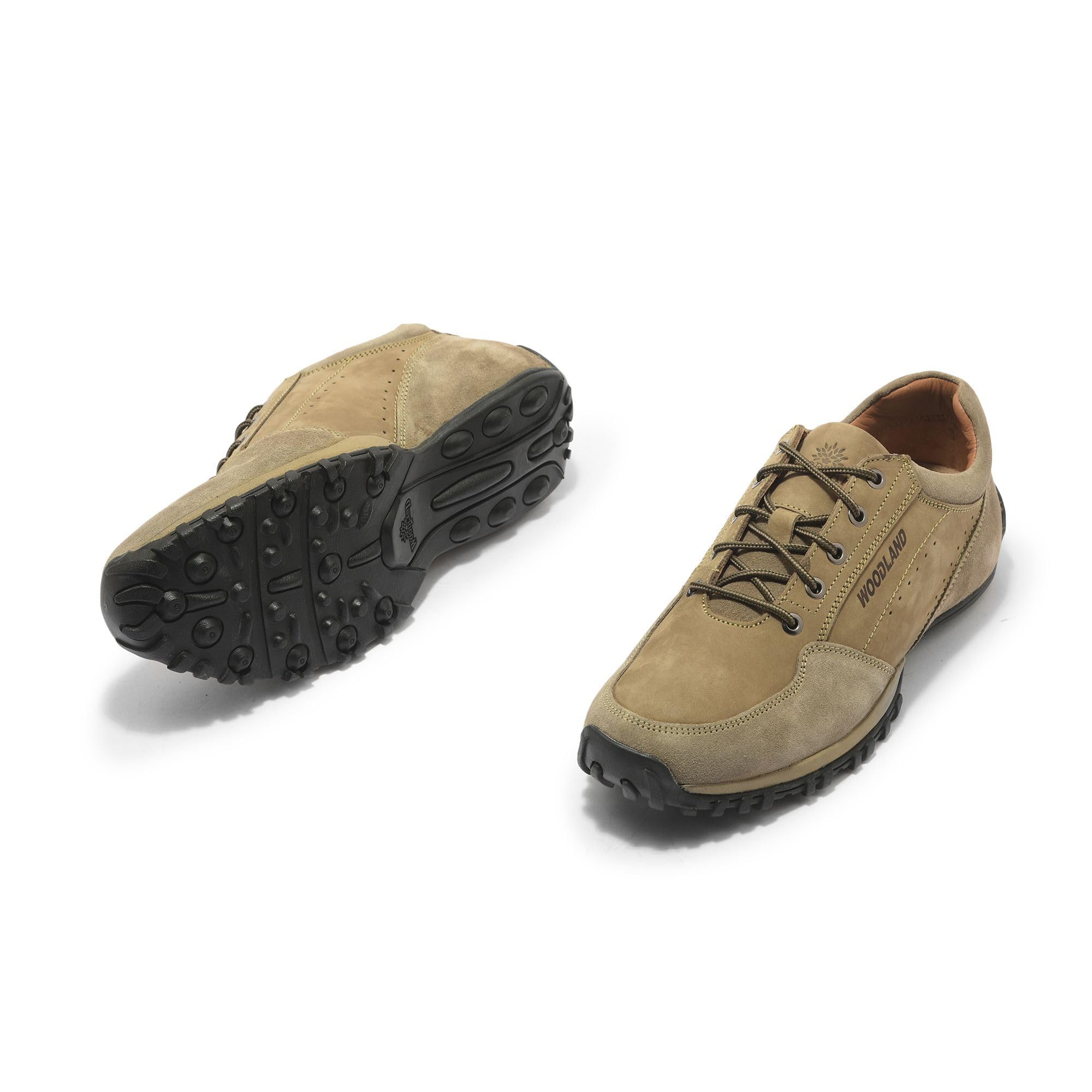 Woodland Men's Dubai Khaki Leather Sneaker - Image 5