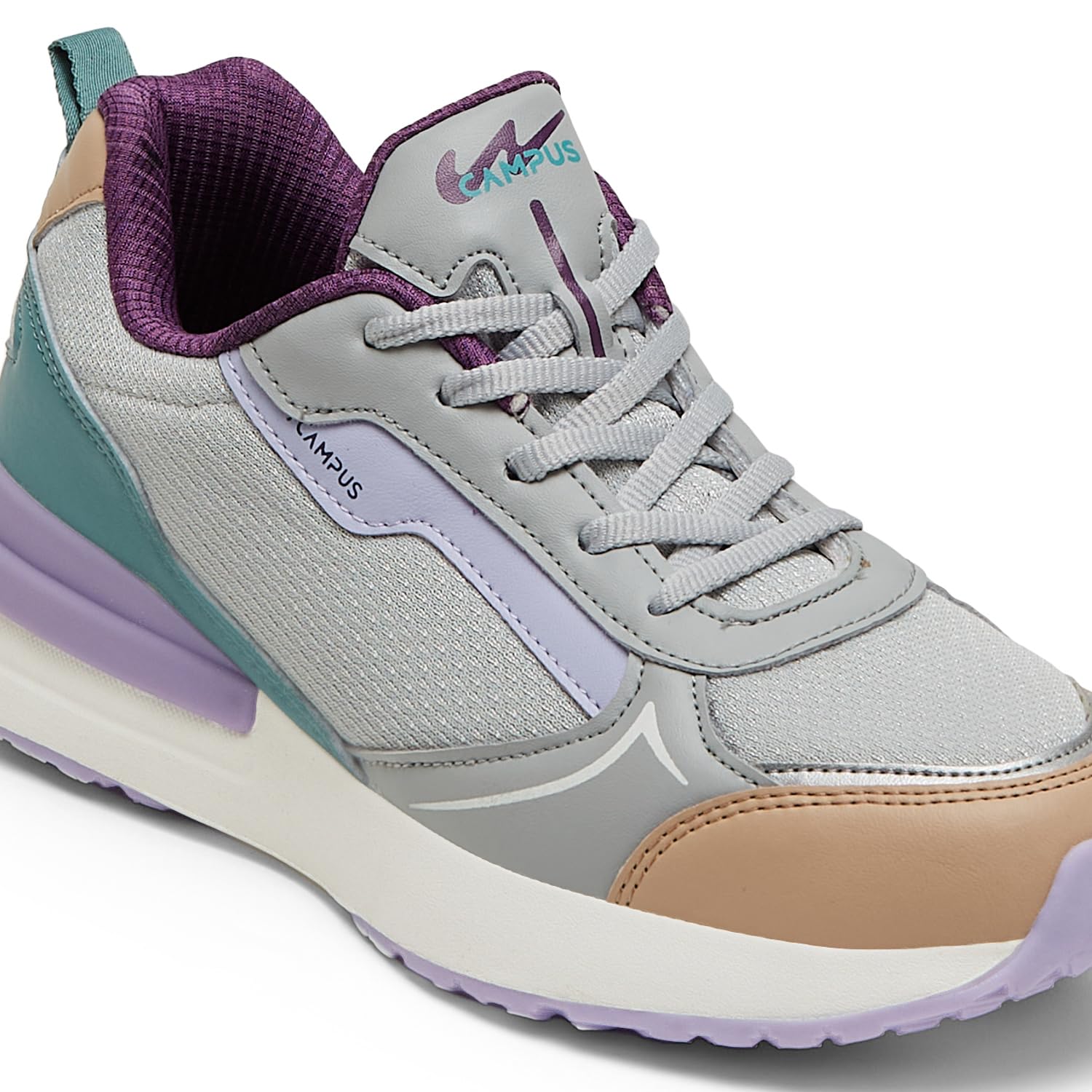 Campus Rassle Sneakers for Women - Light Grey/L.Beige - Image 4