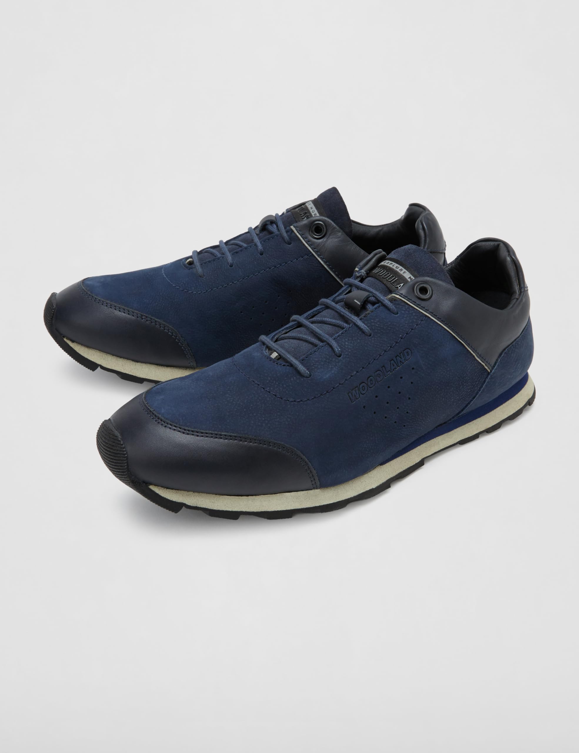 Woodland Men's Navy Leather Sneaker - Image 5