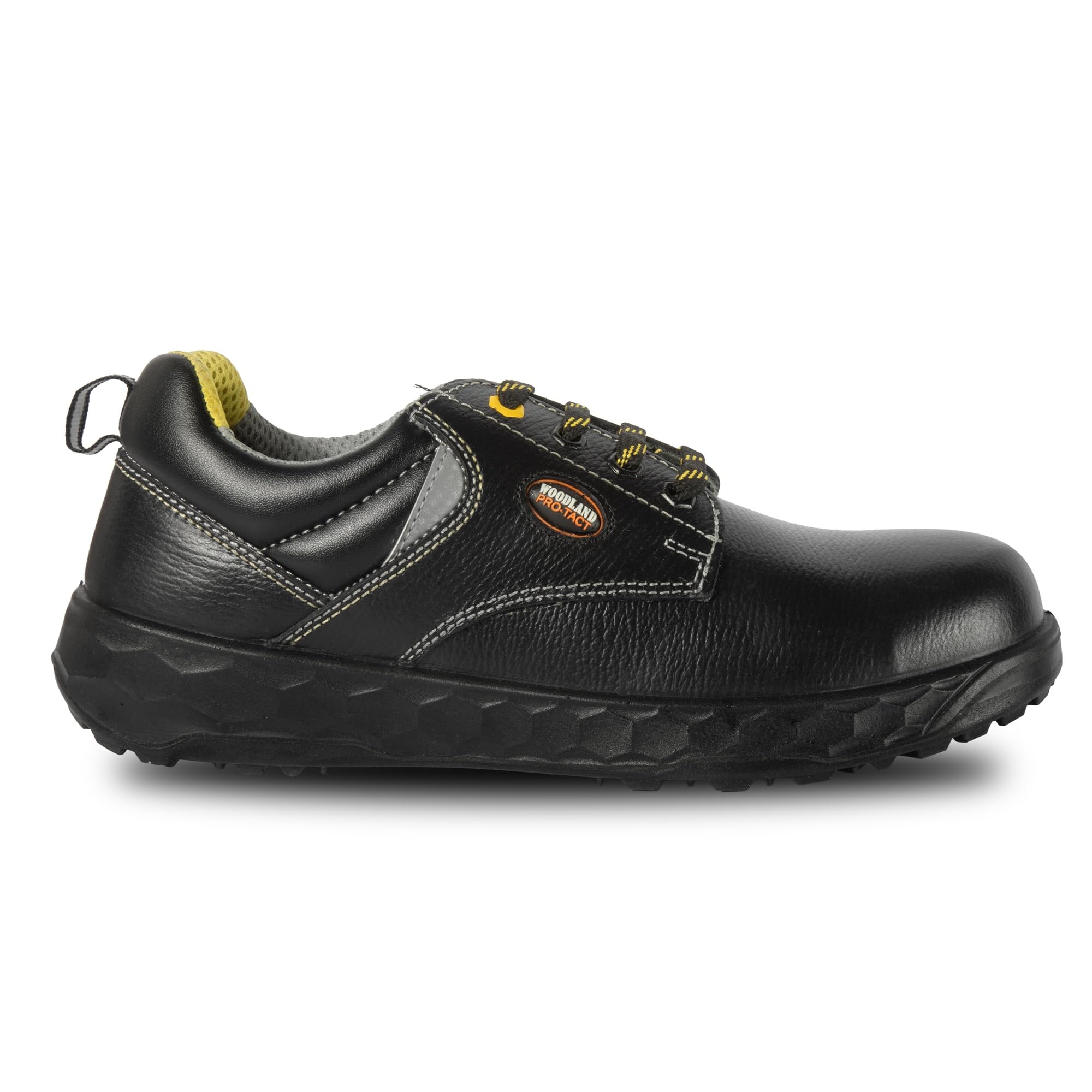 Woodland Tango Leather Safety Shoes for Men - Steel Toe Black