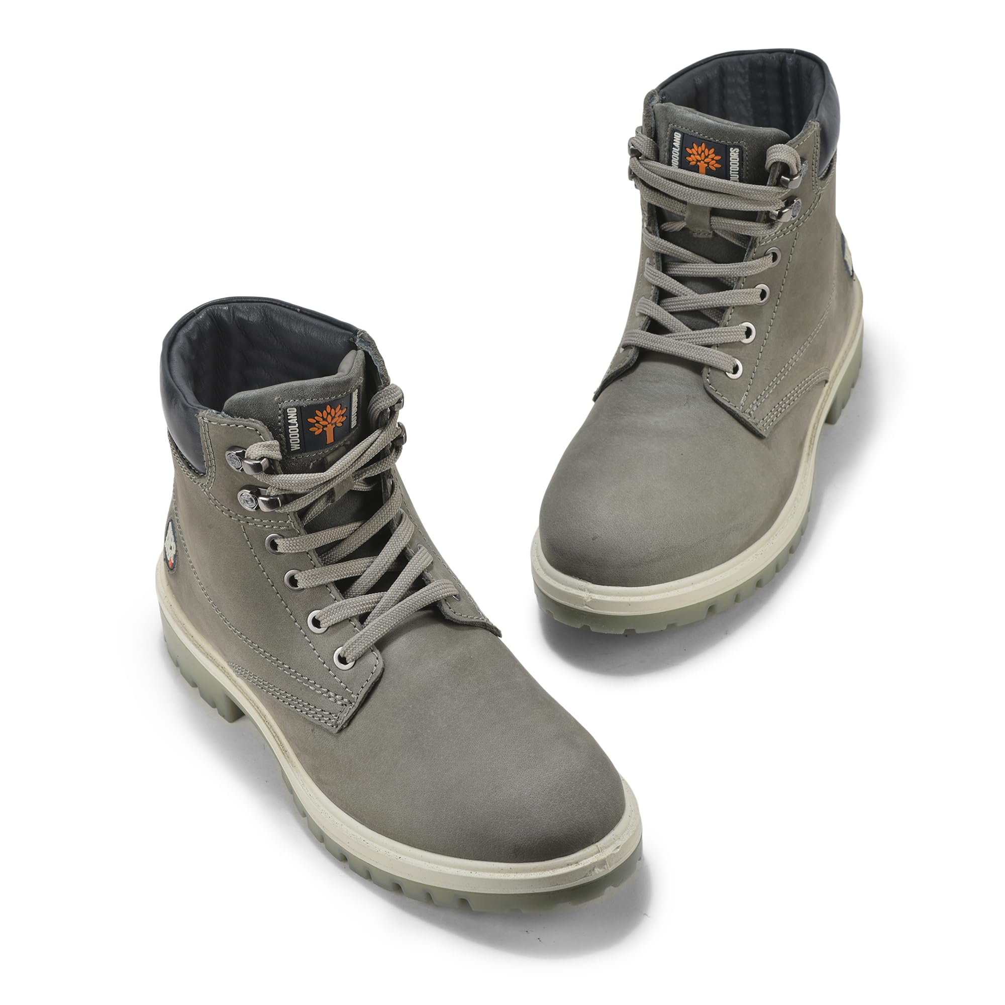 Woodland Men's Dark Grey Leather Boots - Image 5