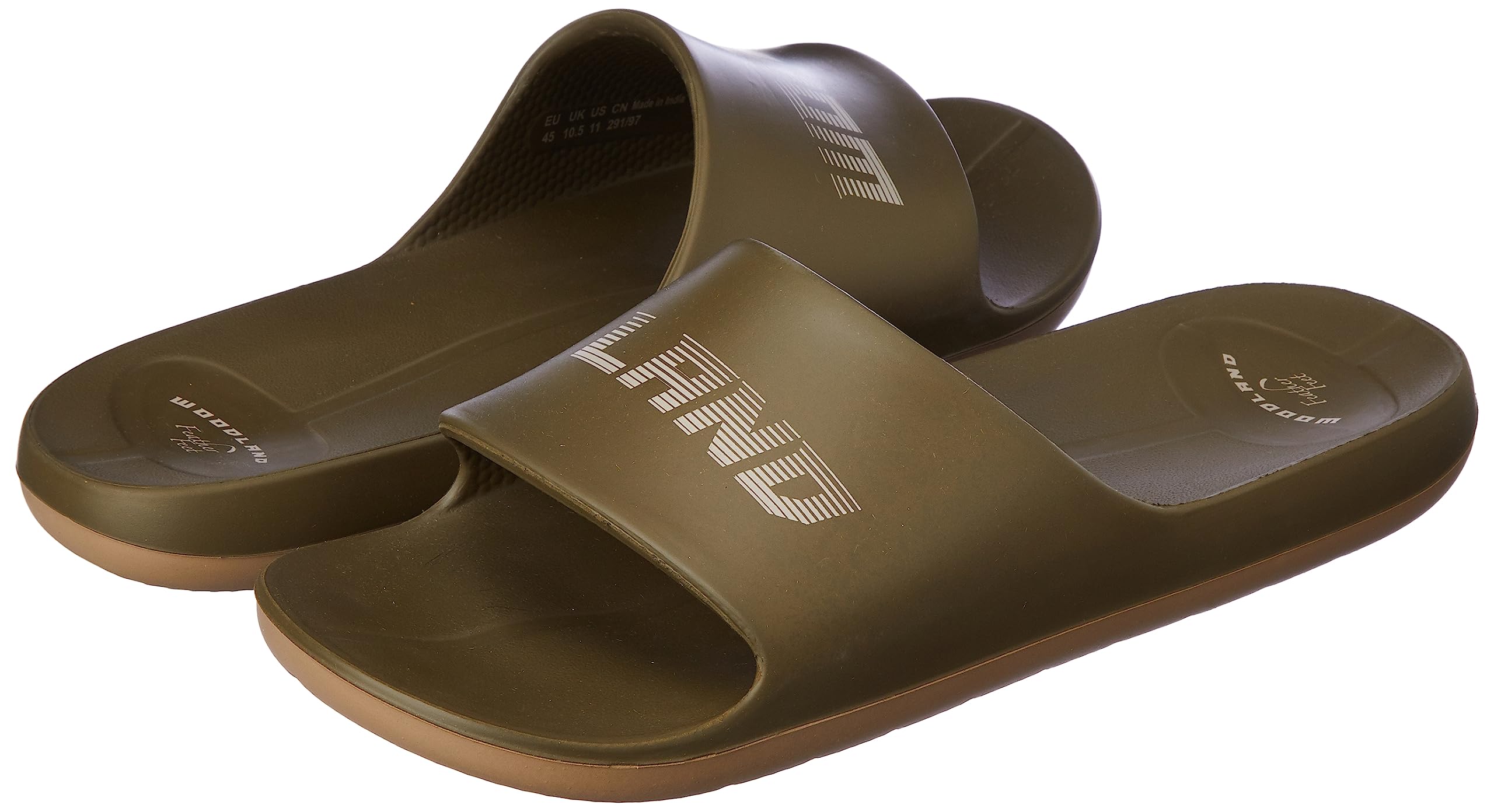 Woodland Men's Olive PU Slippers - Image 2