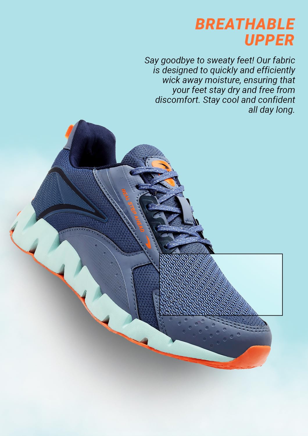 ASIAN Men's Zigzag Running Shoes - Slate Blue - Image 4