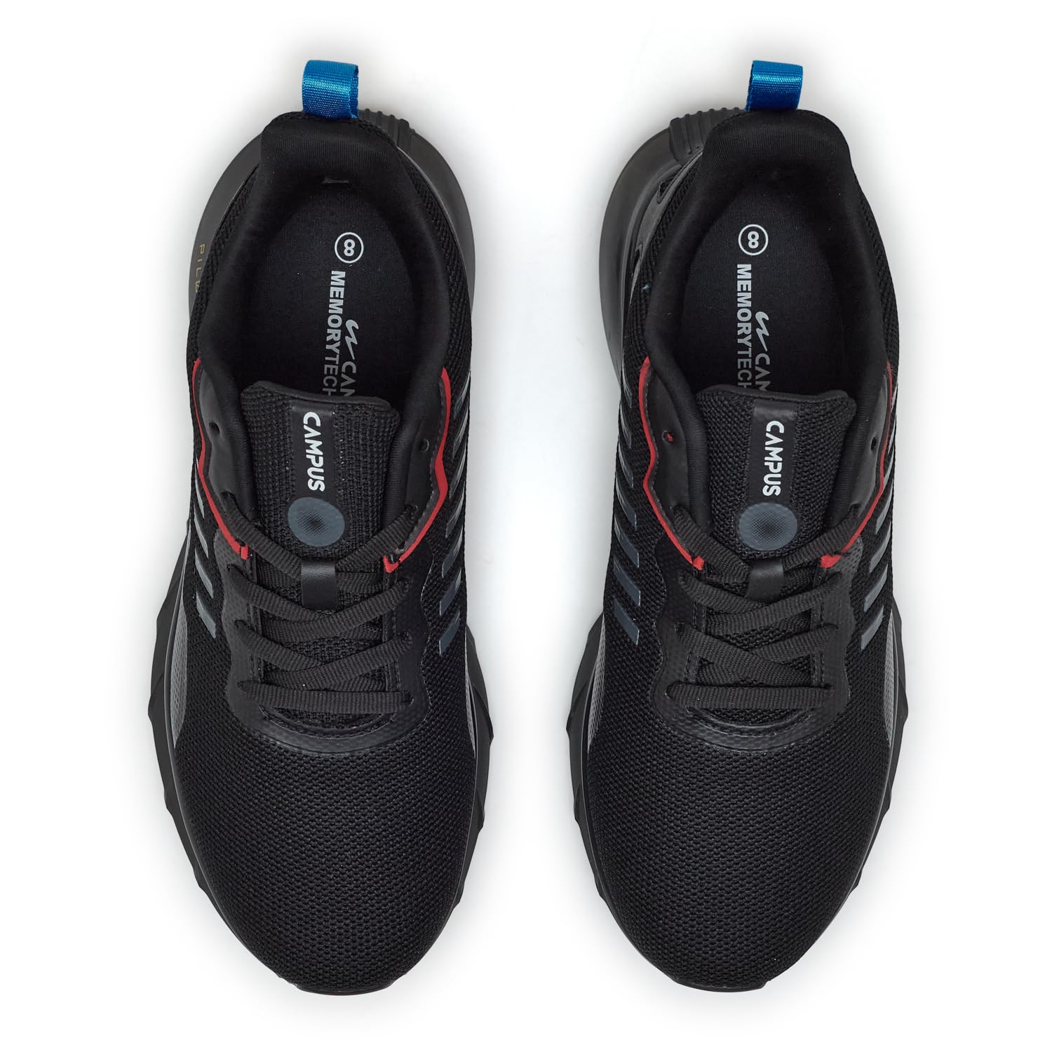 Campus Deccan Sneakers for Men - Black/Red - Image 4