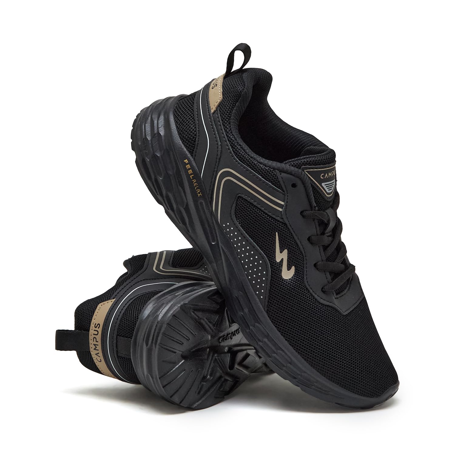 Kosmo PRO Running Shoes for Men - Black/Beige - Image 2