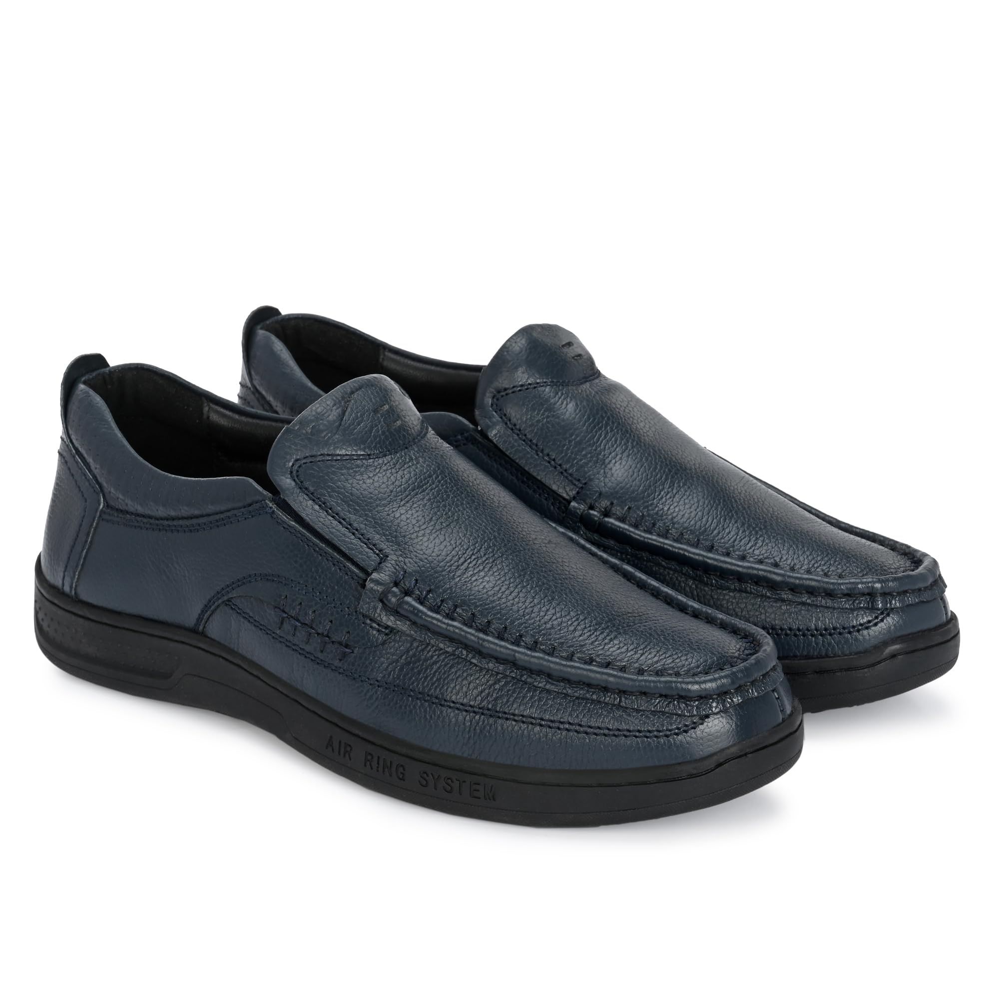 Leather Slip-On Formal Shoes for Men - Blue - Image 3