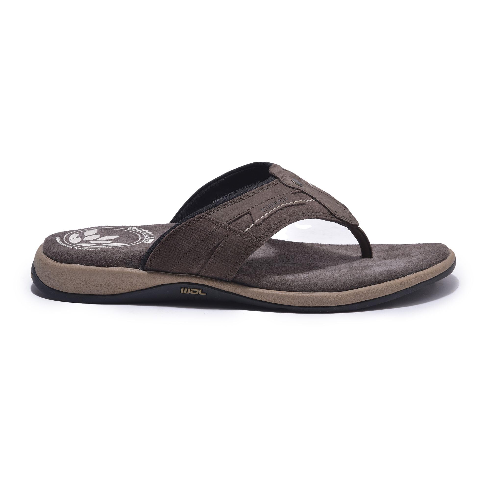 Woodland Men's Brown Leather Slipper