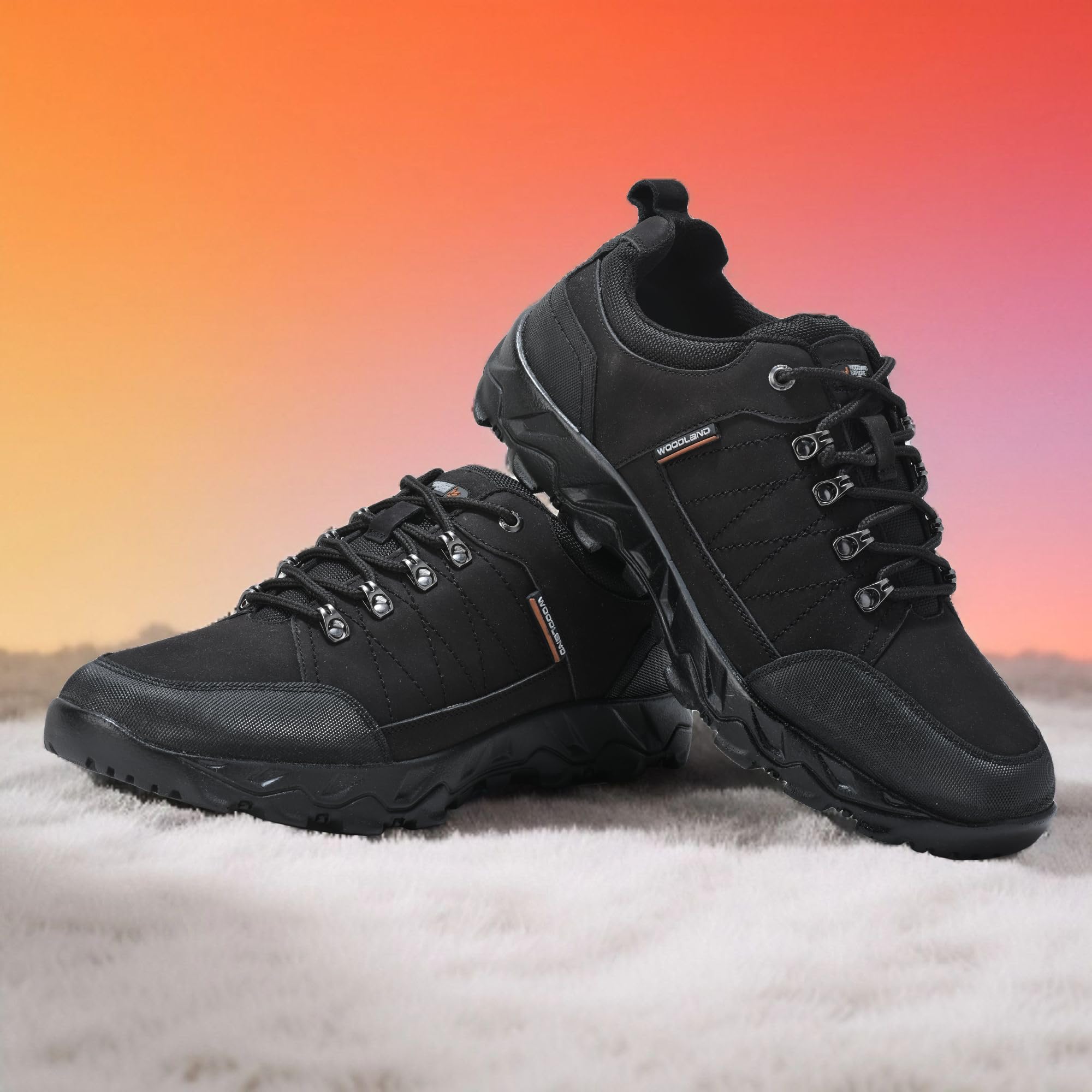 Woodland Men's Black Nubuk Casual Shoes - Image 4